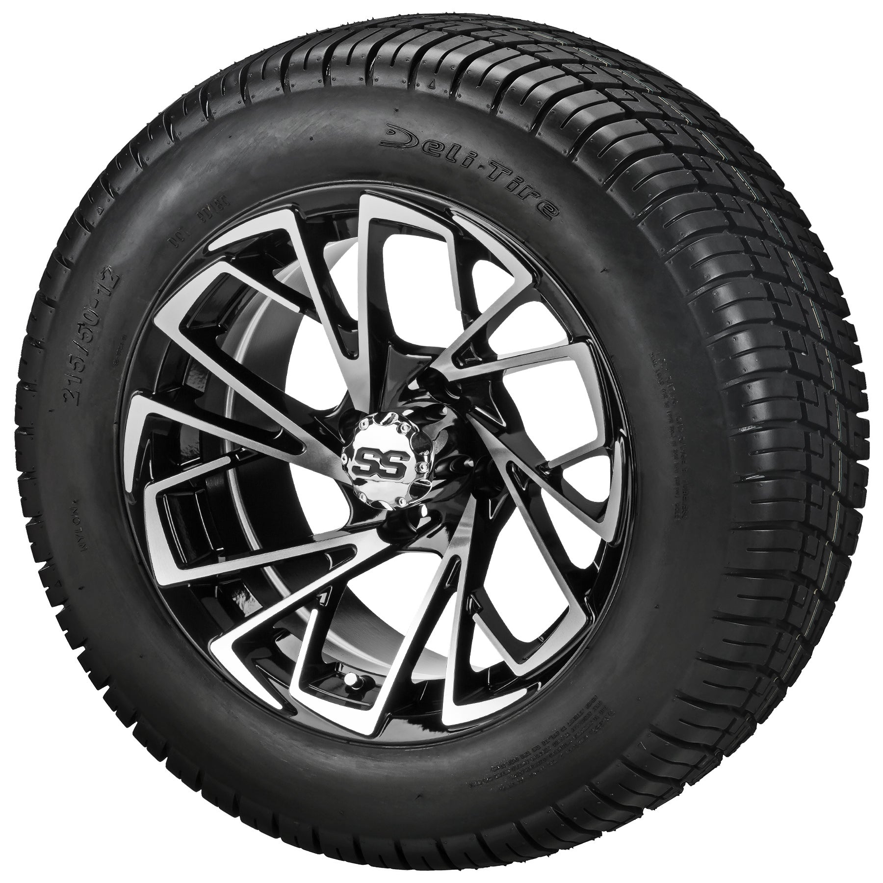 LSI 12' Stinger Black & Machined Wheel and Low Profile Tire Combo