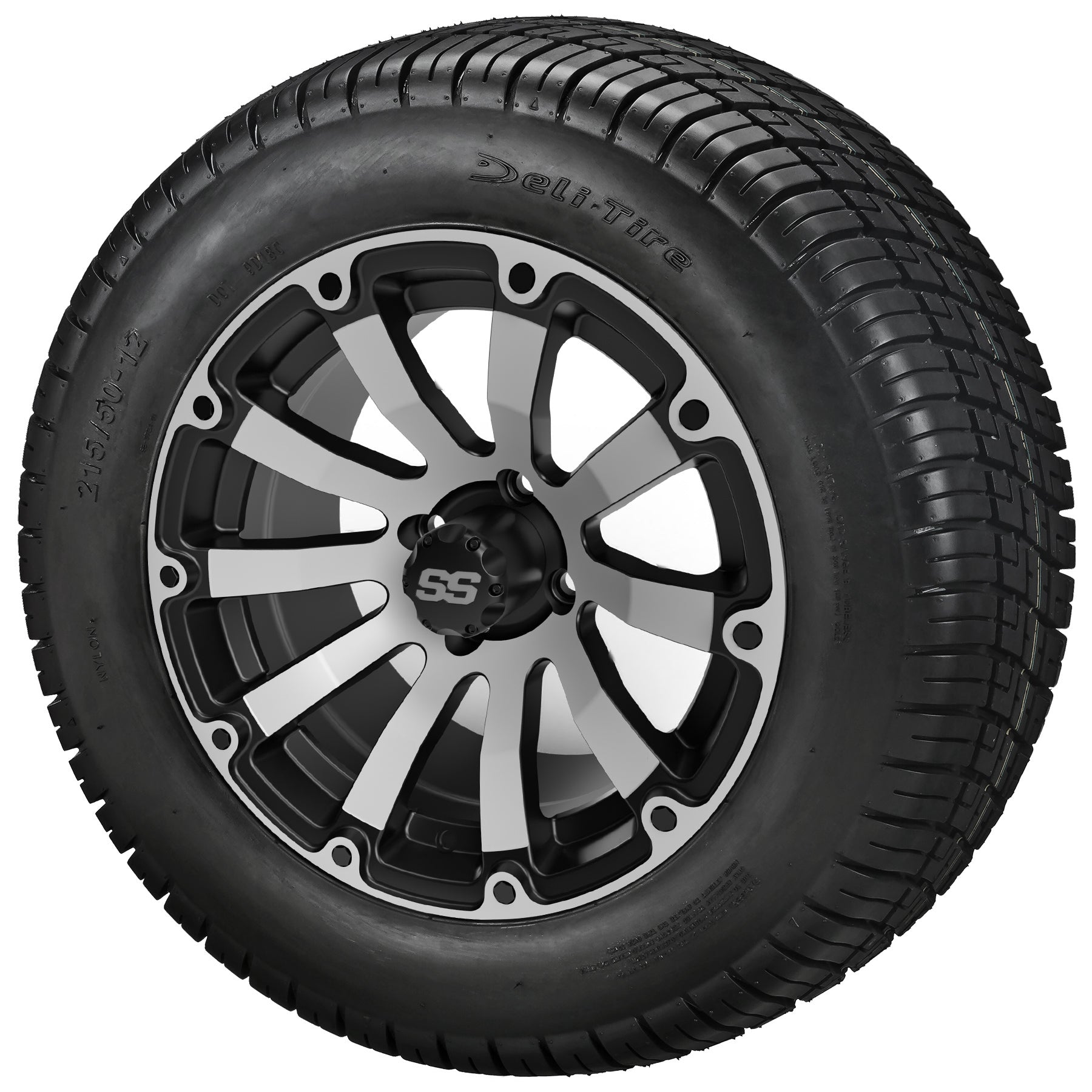 LSI 12' Beast Black & Machined Wheel and Low Profile Tire Combo