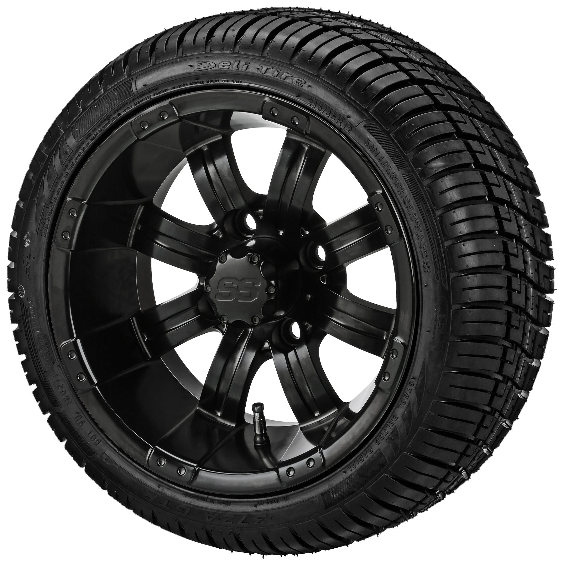 LSI 12' Casino Matte Black Wheel and Low Profile Tire Combo