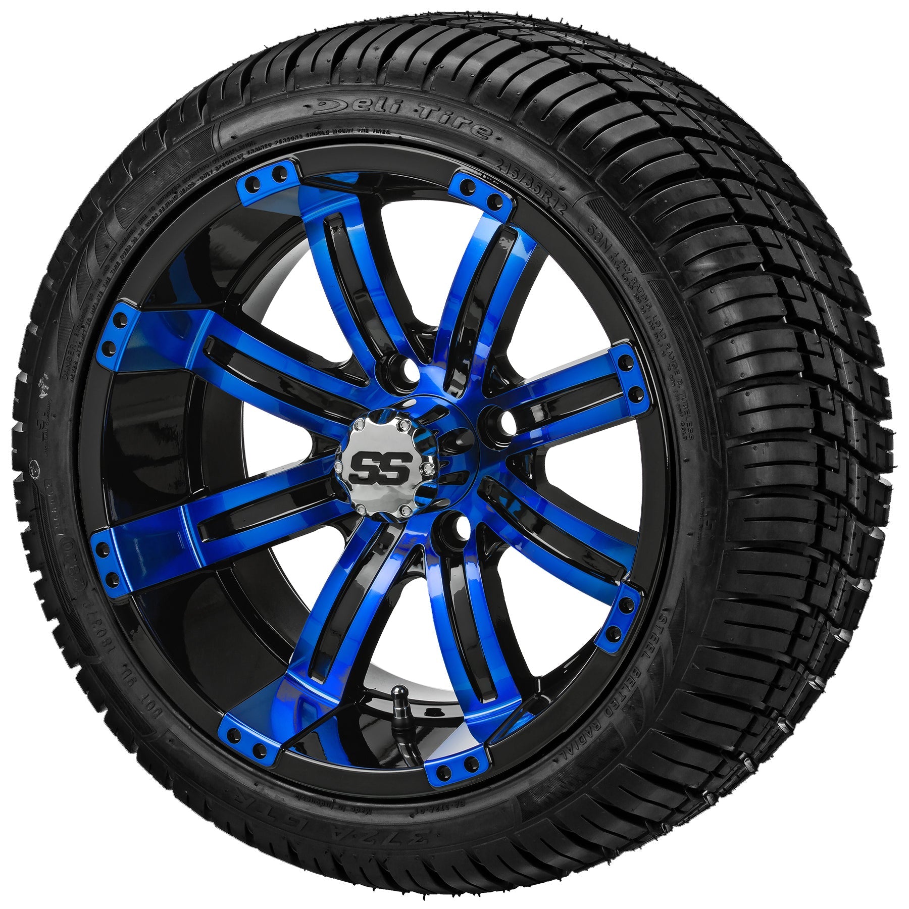LSI 12' Casino Black & Blue Wheel and Low Profile Tire Combo