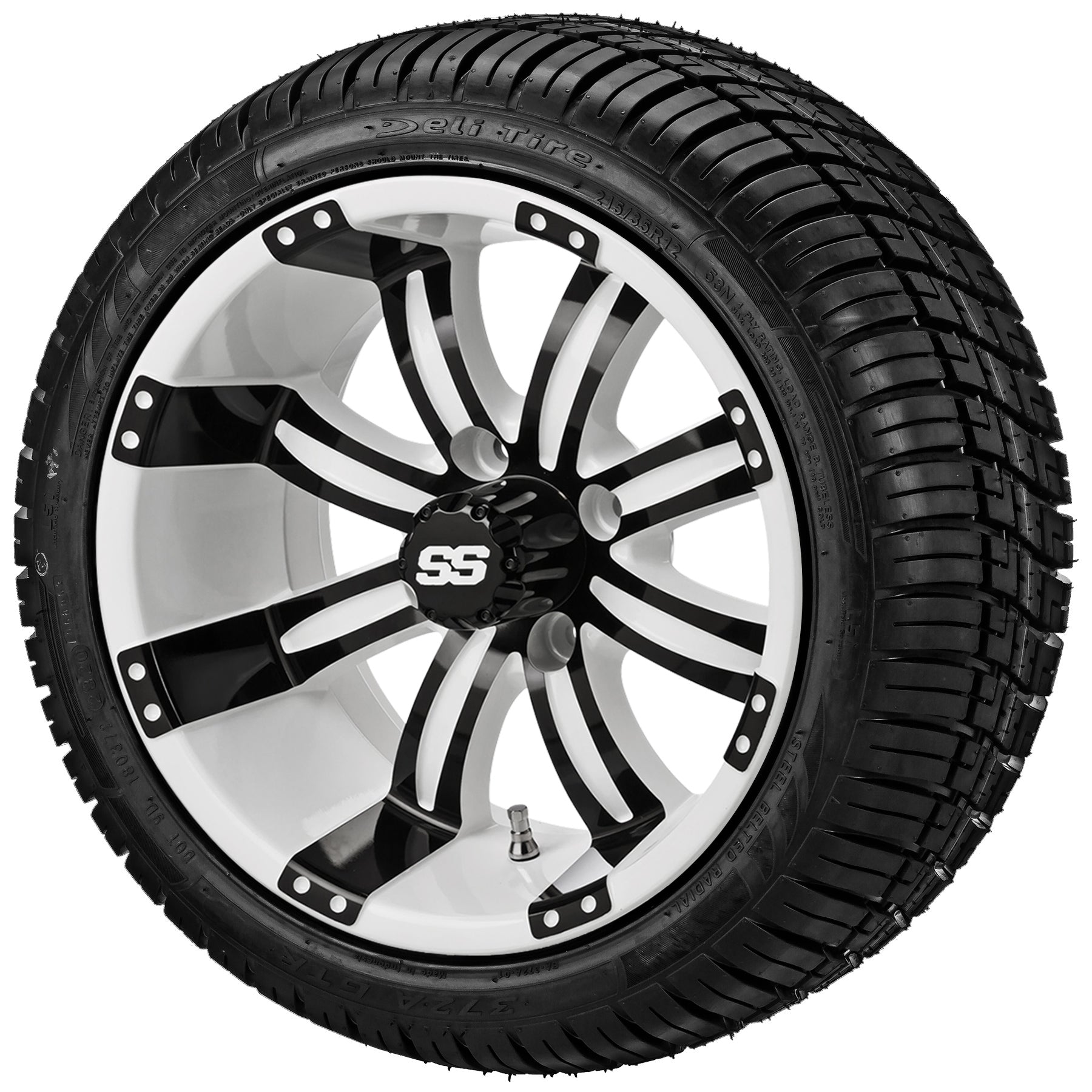 LSI 12' Casino White & Black Wheel and Low Profile Tire Combo