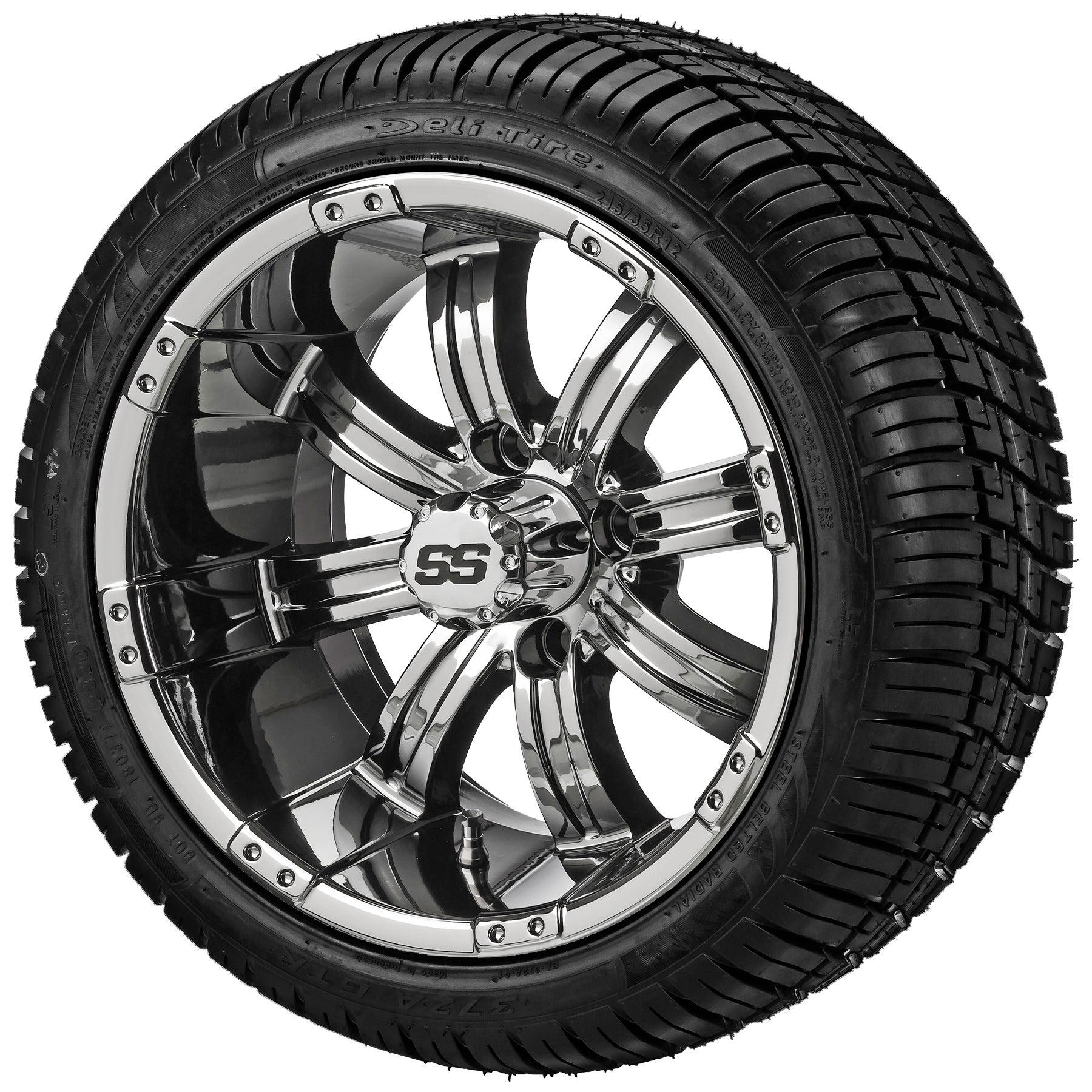 LSI 12' Casino Mirror Wheel and Low Profile Tire Combo