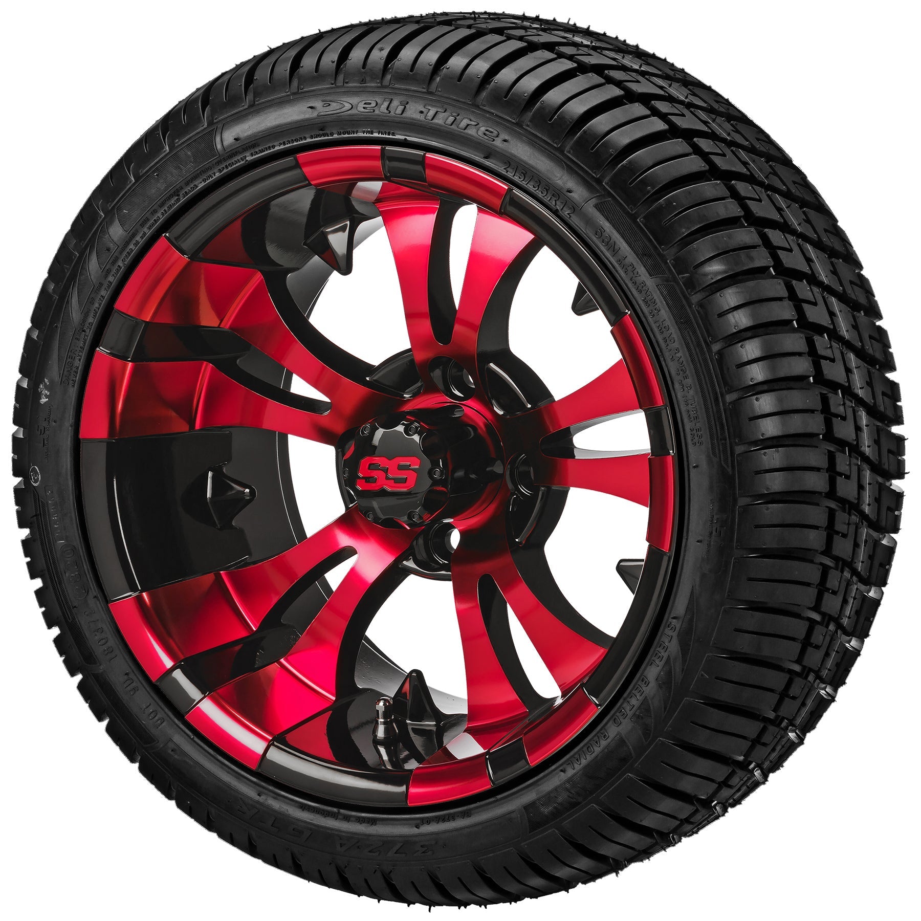 LSI 12' Warlock Black & Red Wheel and Low Profile Tire Combo