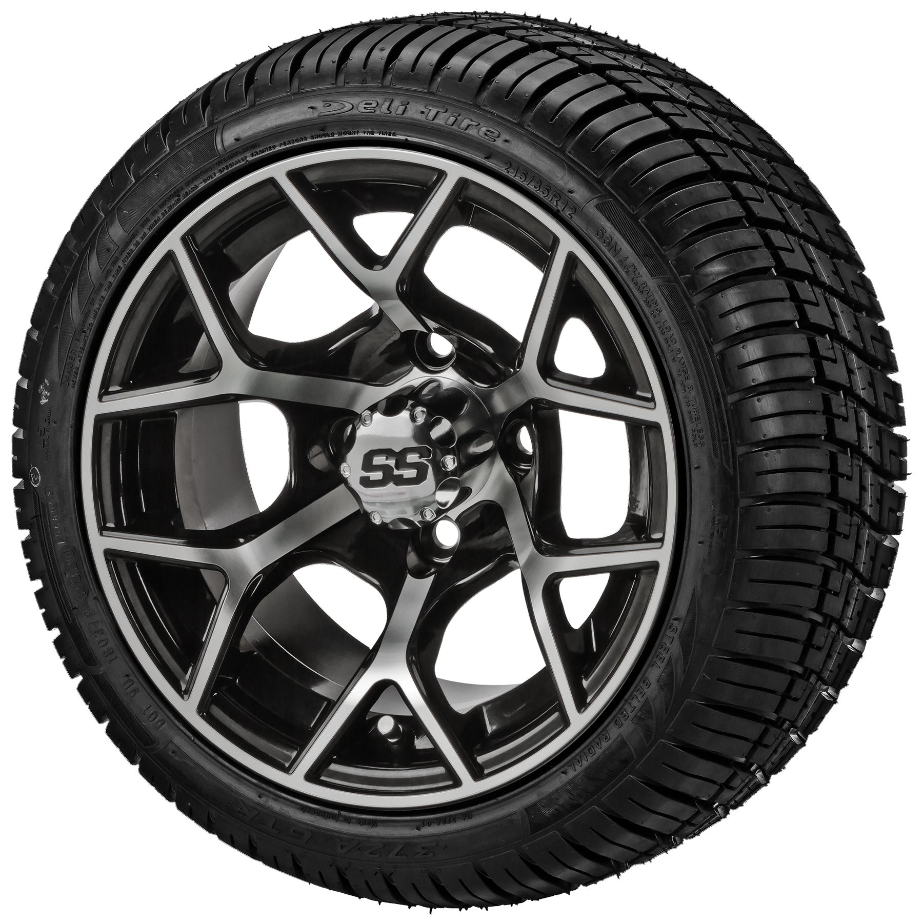 LSI 12' Ninja Black & Machined Wheel and Low Profile Tire Combo