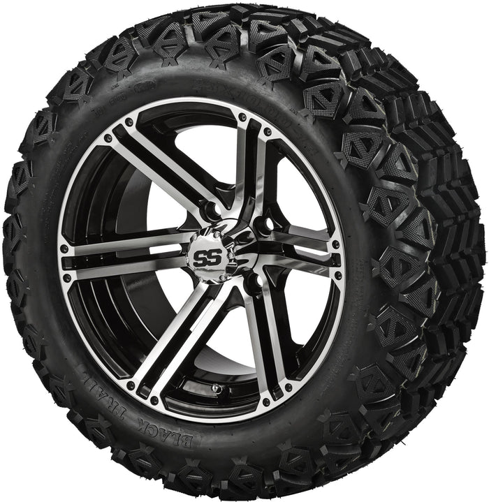 LSI 14' Yukon Black & Machined Wheel and Lifted Tire Combo