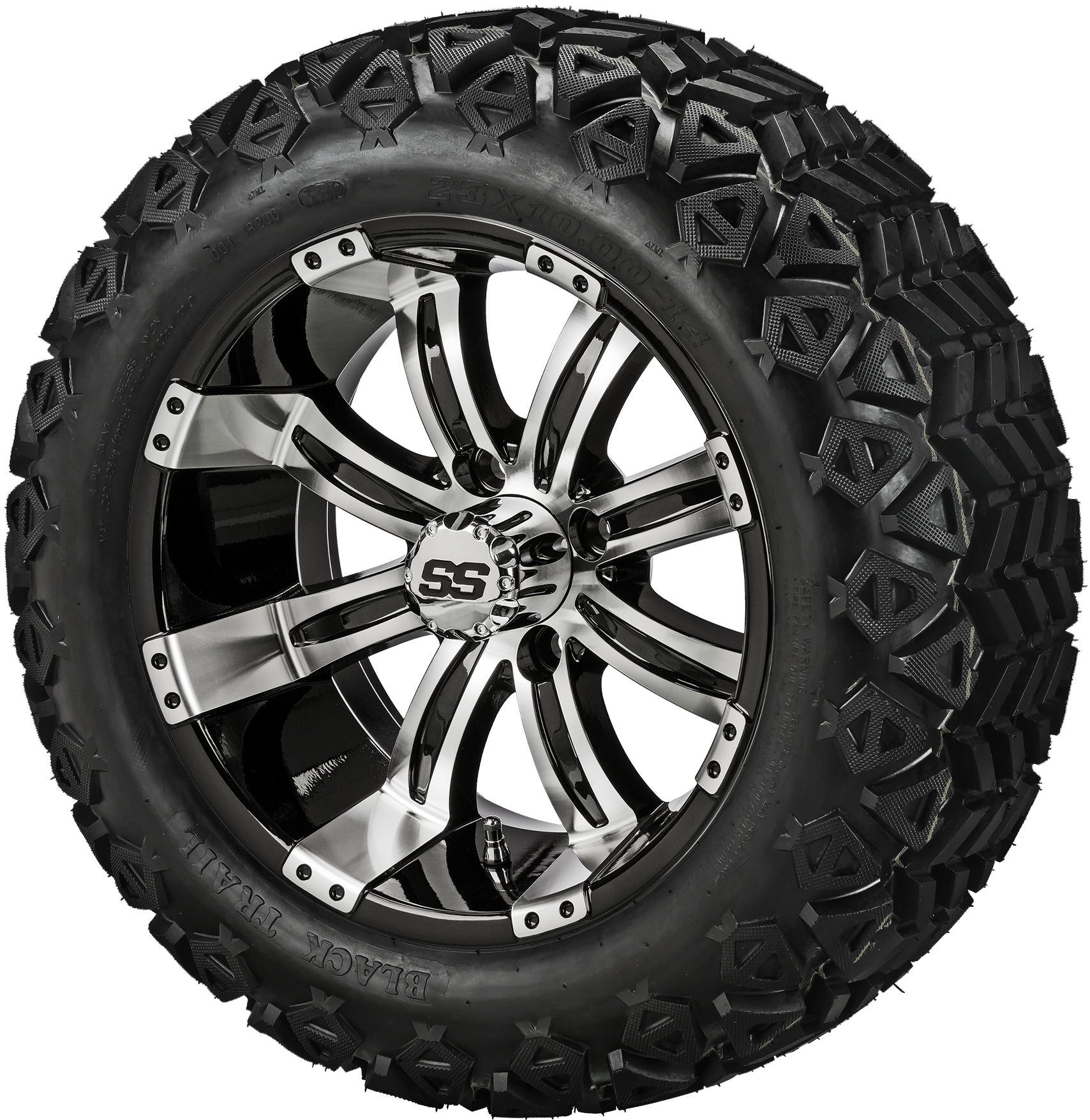 LSI 14' Casino Black & Machined Wheel and Lifted Tire Combo