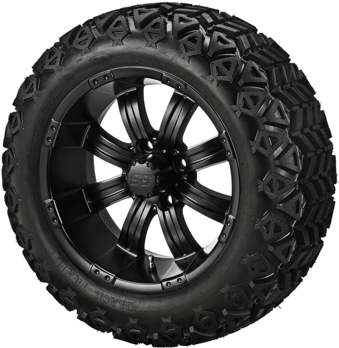 LSI 14' Casino Matte Black Wheel and Lifted Tire Combo