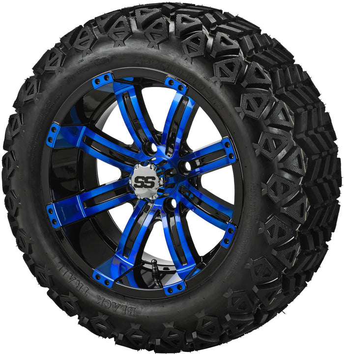 LSI 14' Casino Black & Blue Wheel and Lifted Tire Combo