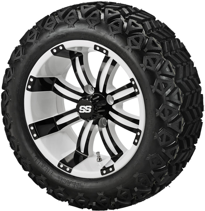 LSI 14' Casino White & Black Wheel and Lifted Tire Combo