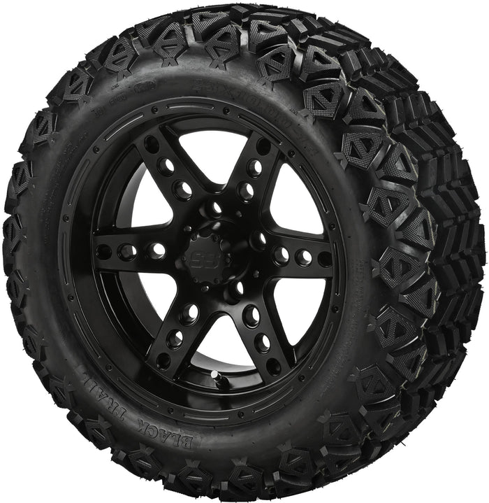 LSI 14' Chaos Matte Black Wheel and Lifted Tire Combo