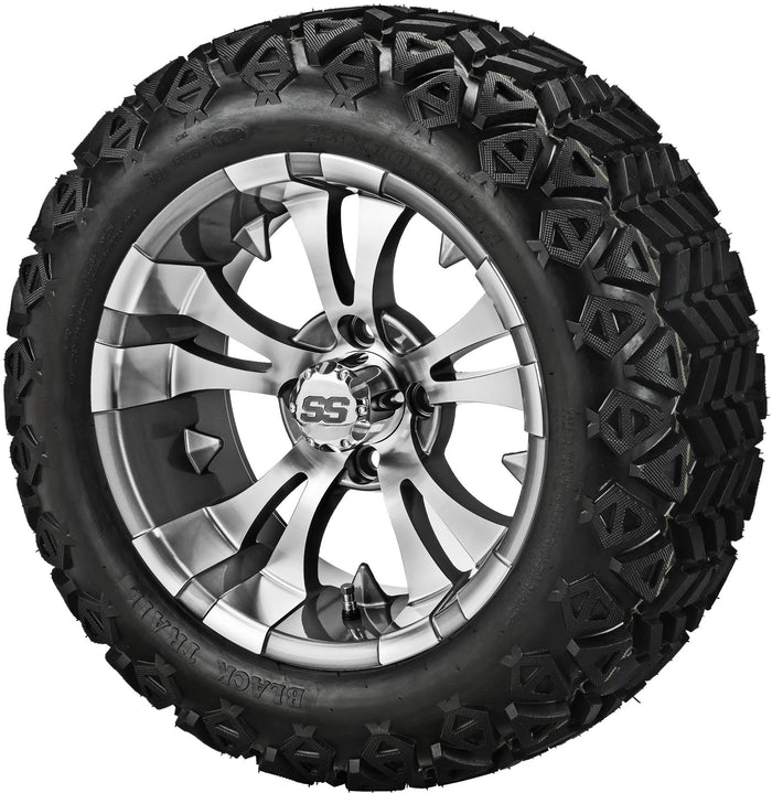 LSI 14' Warlock Gun Metal Gray & Machined Wheel and Lifted Tire Combo