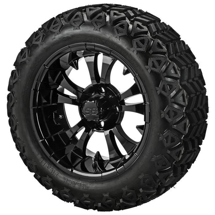 LSI 14' Warlock Gloss Black Wheel and Lifted Tire Combo