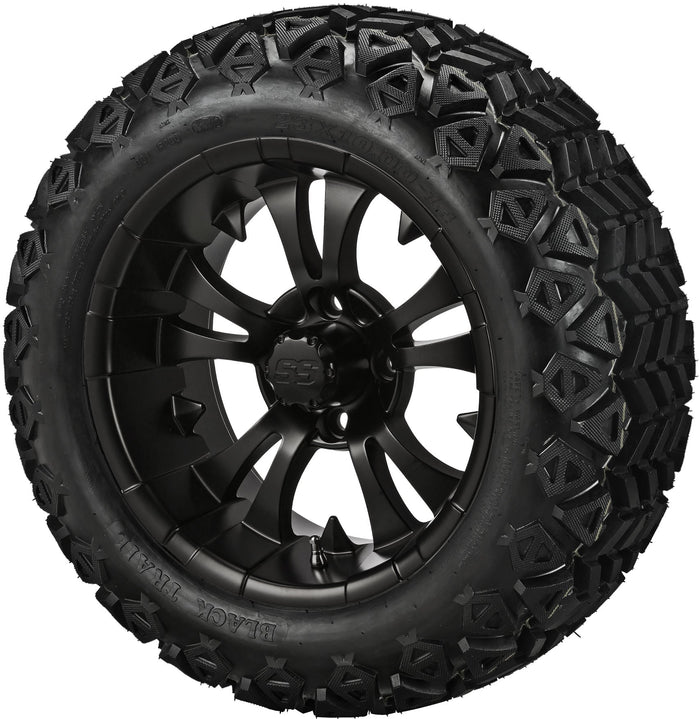 LSI 14' Warlock Matte Black Wheel and Lifted Tire Combo