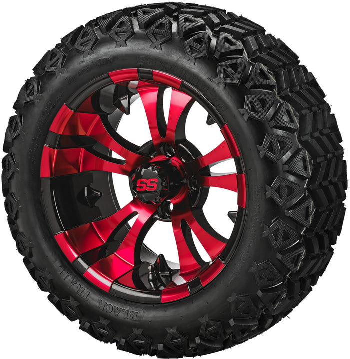 LSI 14' Warlock Black & Red Wheel and Lifted Tire Combo