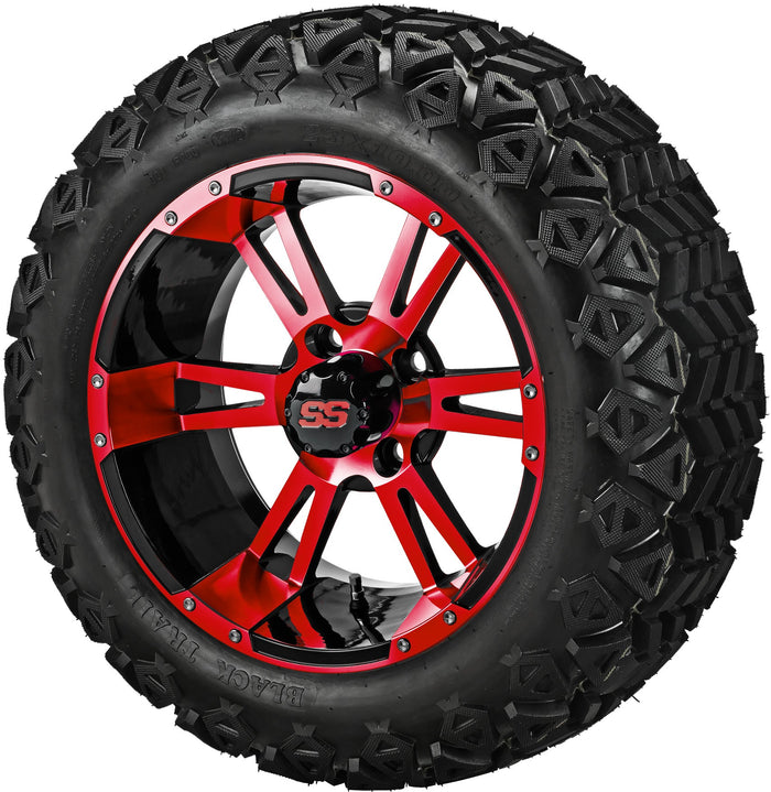 LSI 14' Raptor Black & Red Wheel and Lifted Tire Combo