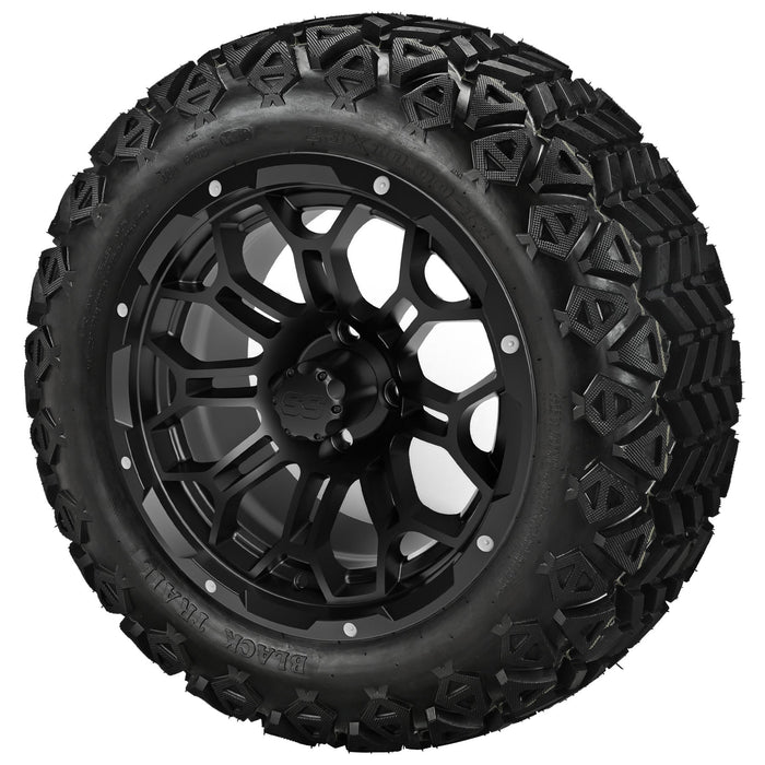 LSI 14' Hercules Gloss Black Wheel and Lifted Tire Combo