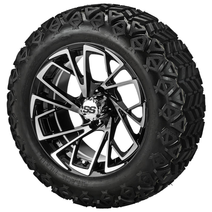 LSI 14' Stinger Black & Machined Wheel and Lifted Tire Combo