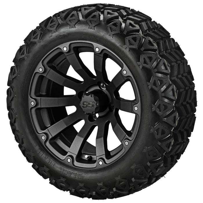 LSI 14' Beast Matte Black Wheel and Lifted Tire Combo