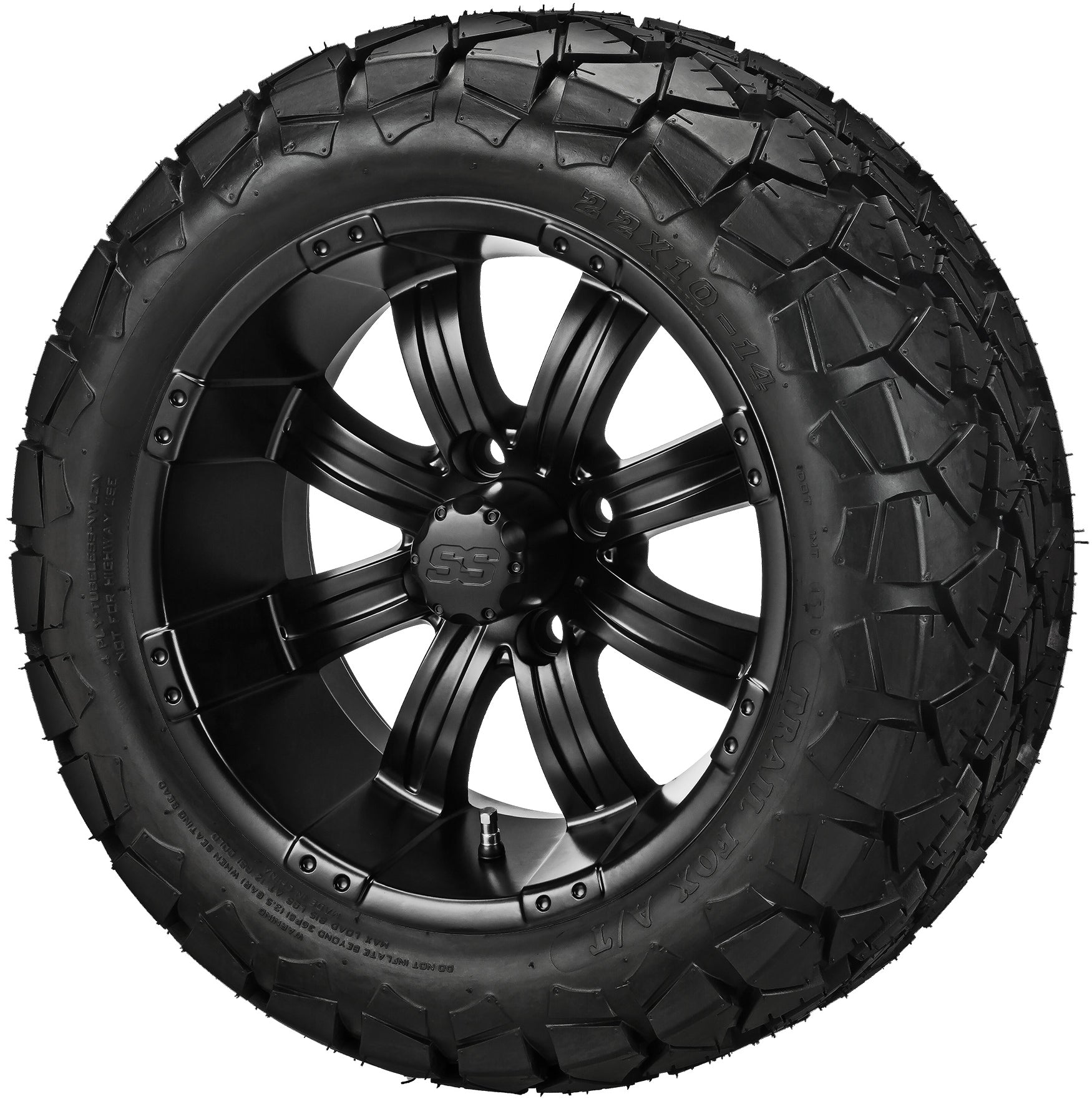 LSI 14' Casino Matte Black Wheel and Lifted Tire Combo