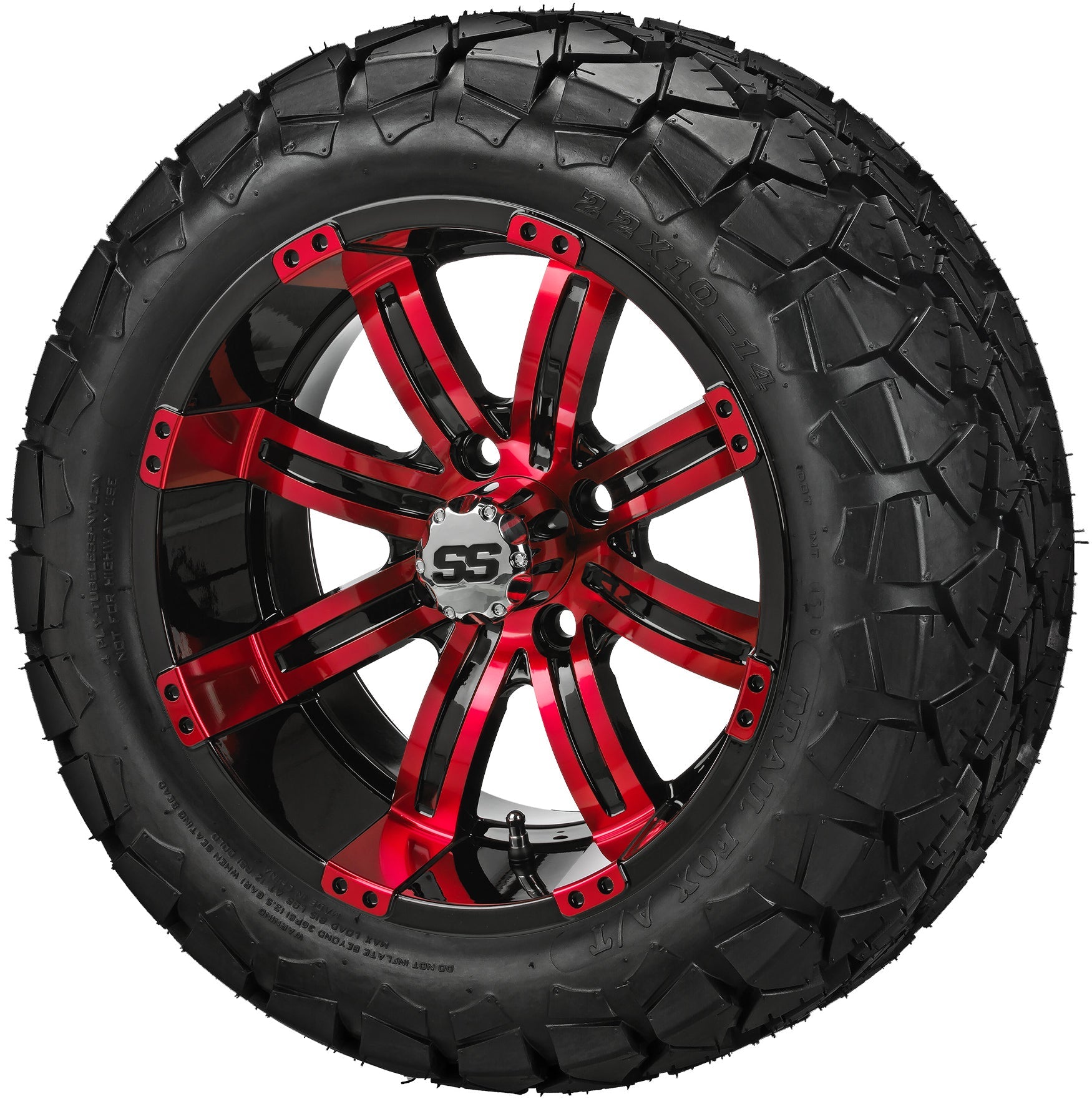 LSI 14' Casino Black & Red Wheel and Lifted Tire Combo