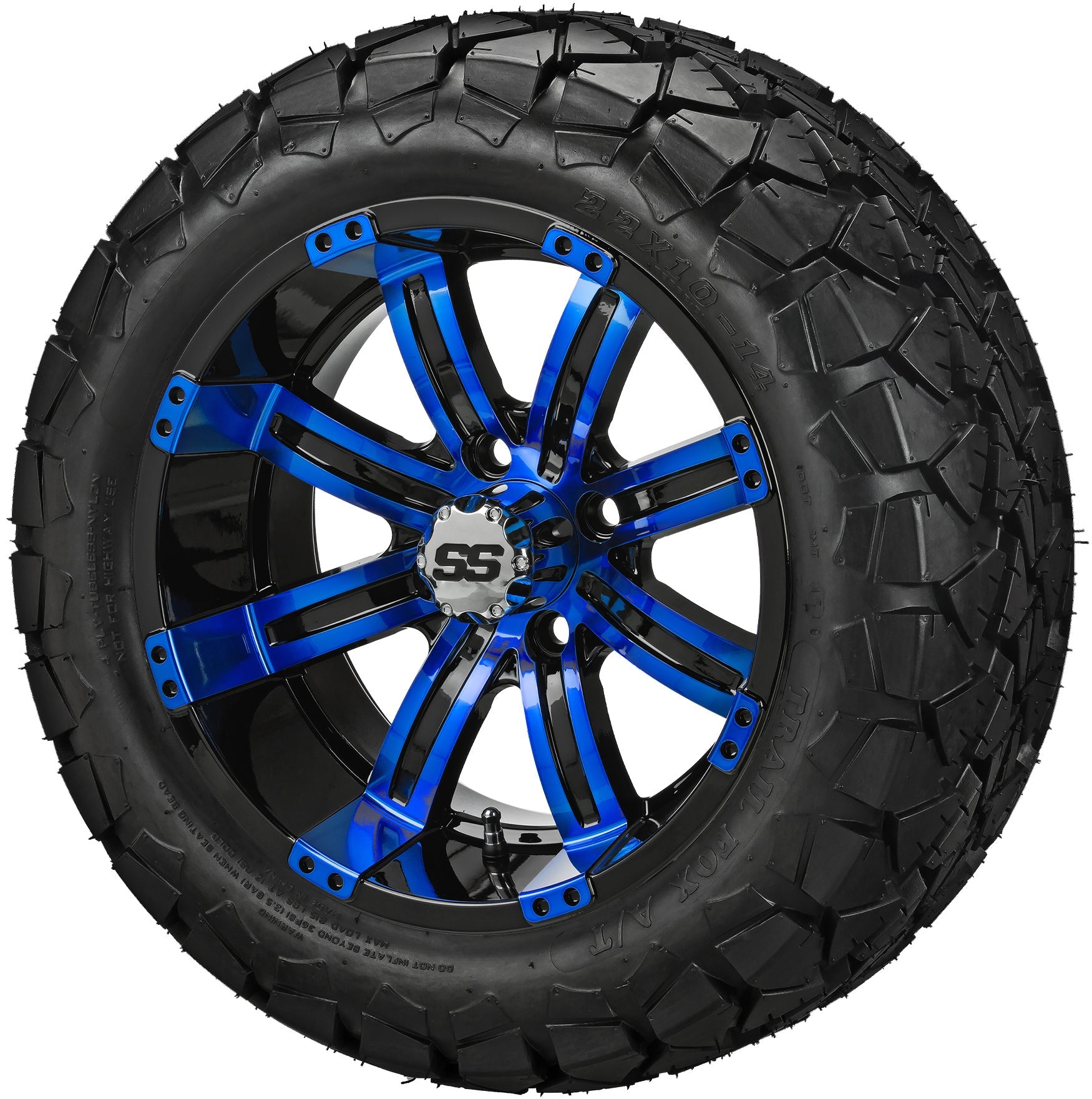 LSI 14' Casino Black & Blue Wheel and Lifted Tire Combo