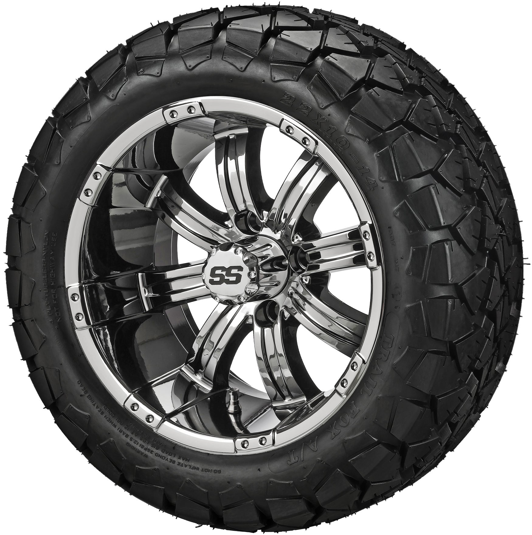 LSI 14' Casino Mirror Wheel and Lifted Tire Combo