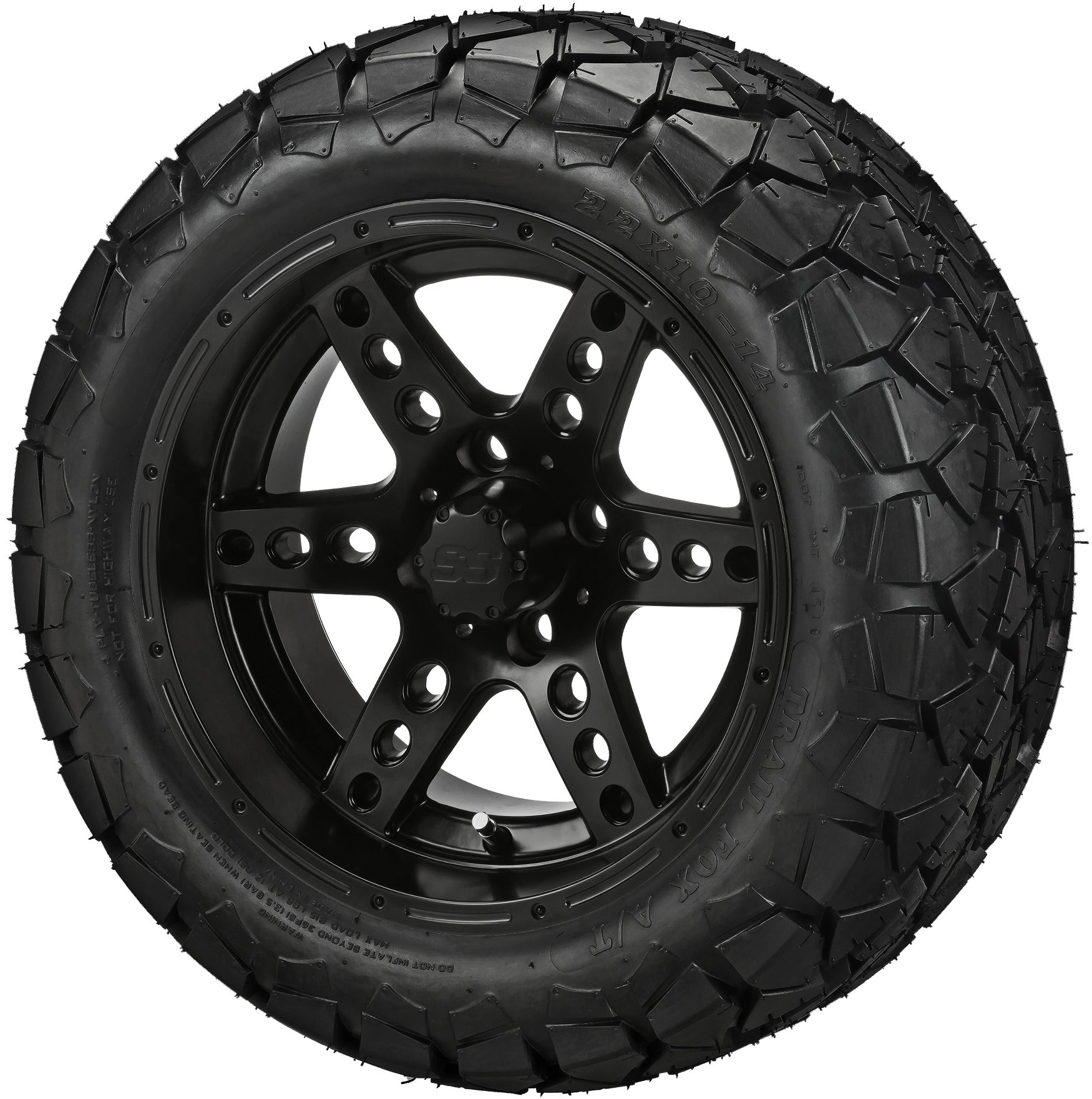 LSI 14' Chaos Matte Black Wheel and Lifted Tire Combo