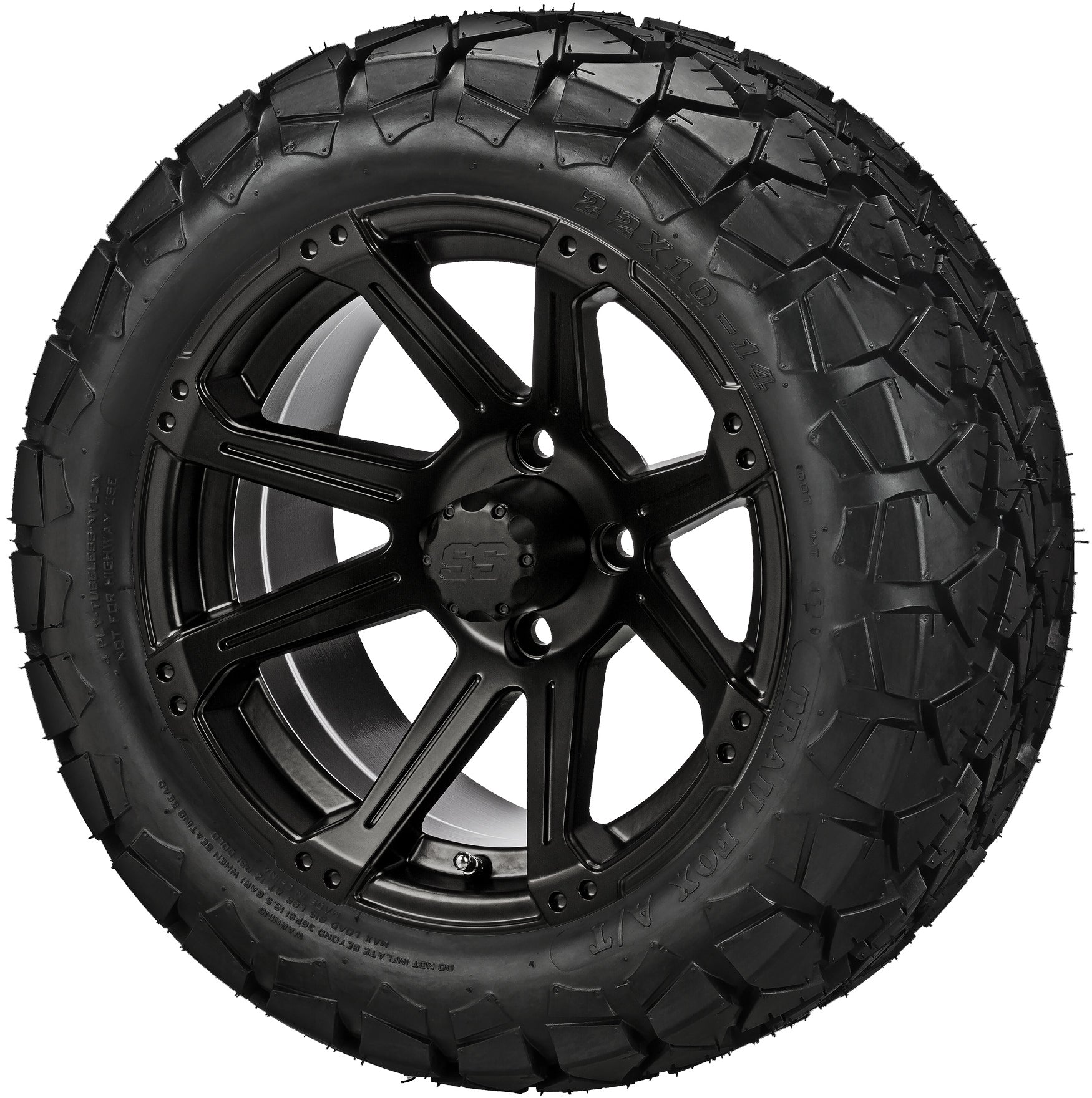 LSI 14' Rampage Matte Black Wheel and Lifted Tire Combo