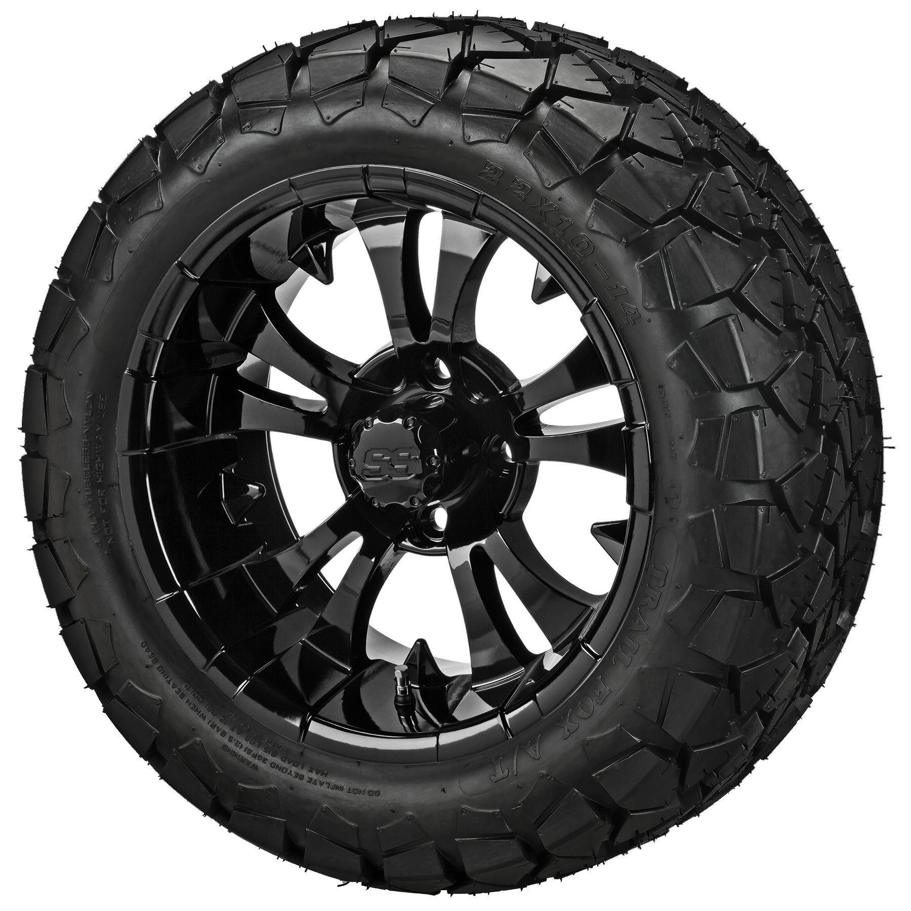 LSI 14' Warlock Gloss Black Wheel and Lifted Tire Combo