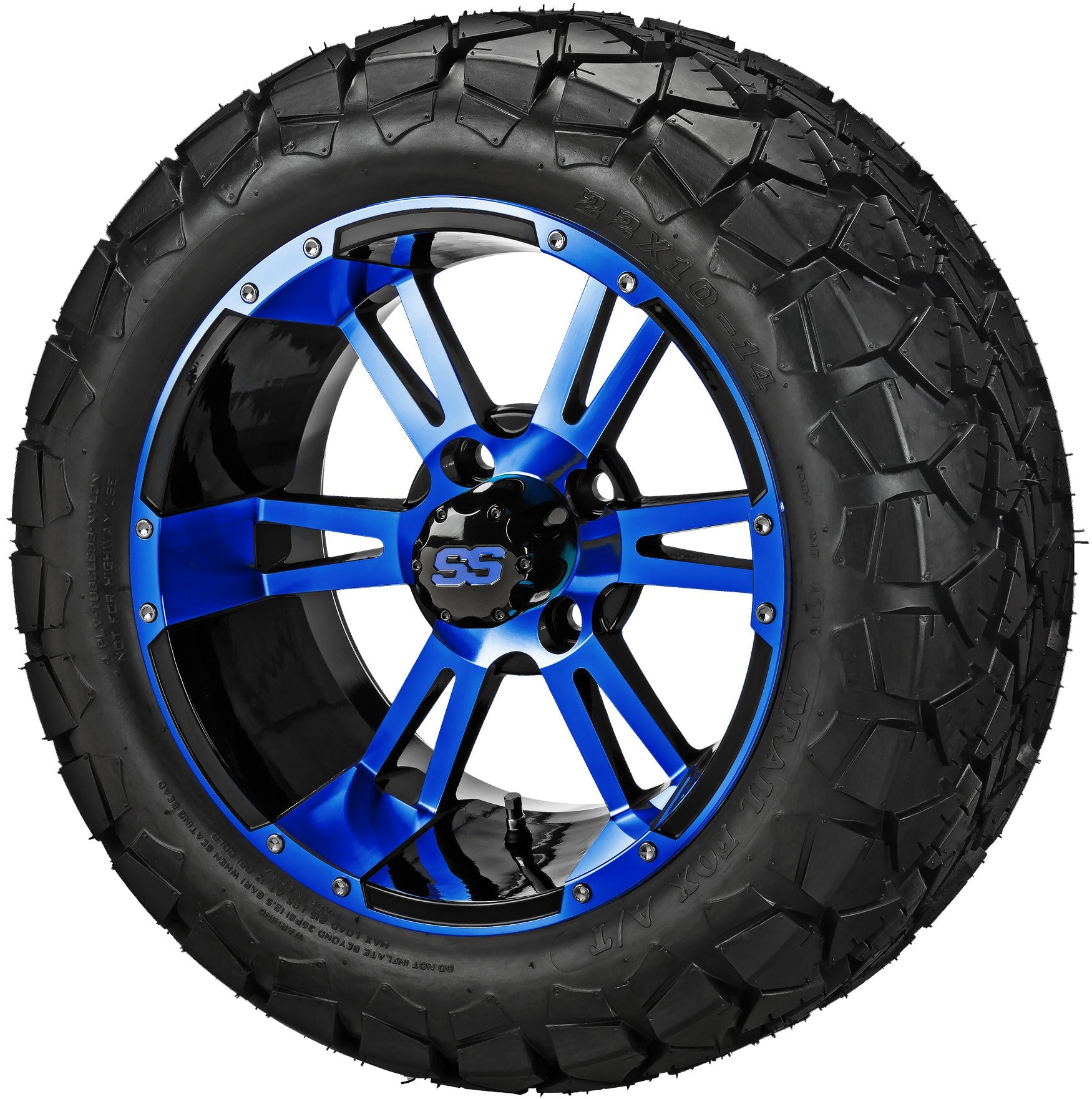 LSI 14' Raptor Black & Blue Wheel and Lifted Tire Combo