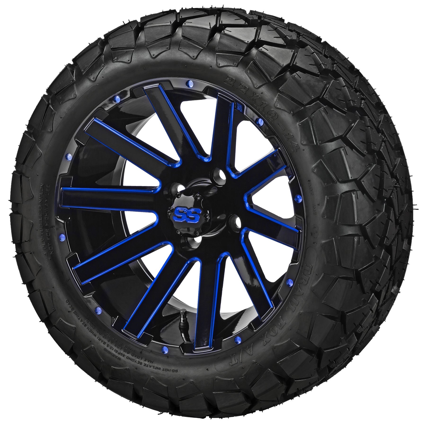 LSI 14' Venom Black & Blue Wheel and Lifted Tire Combo