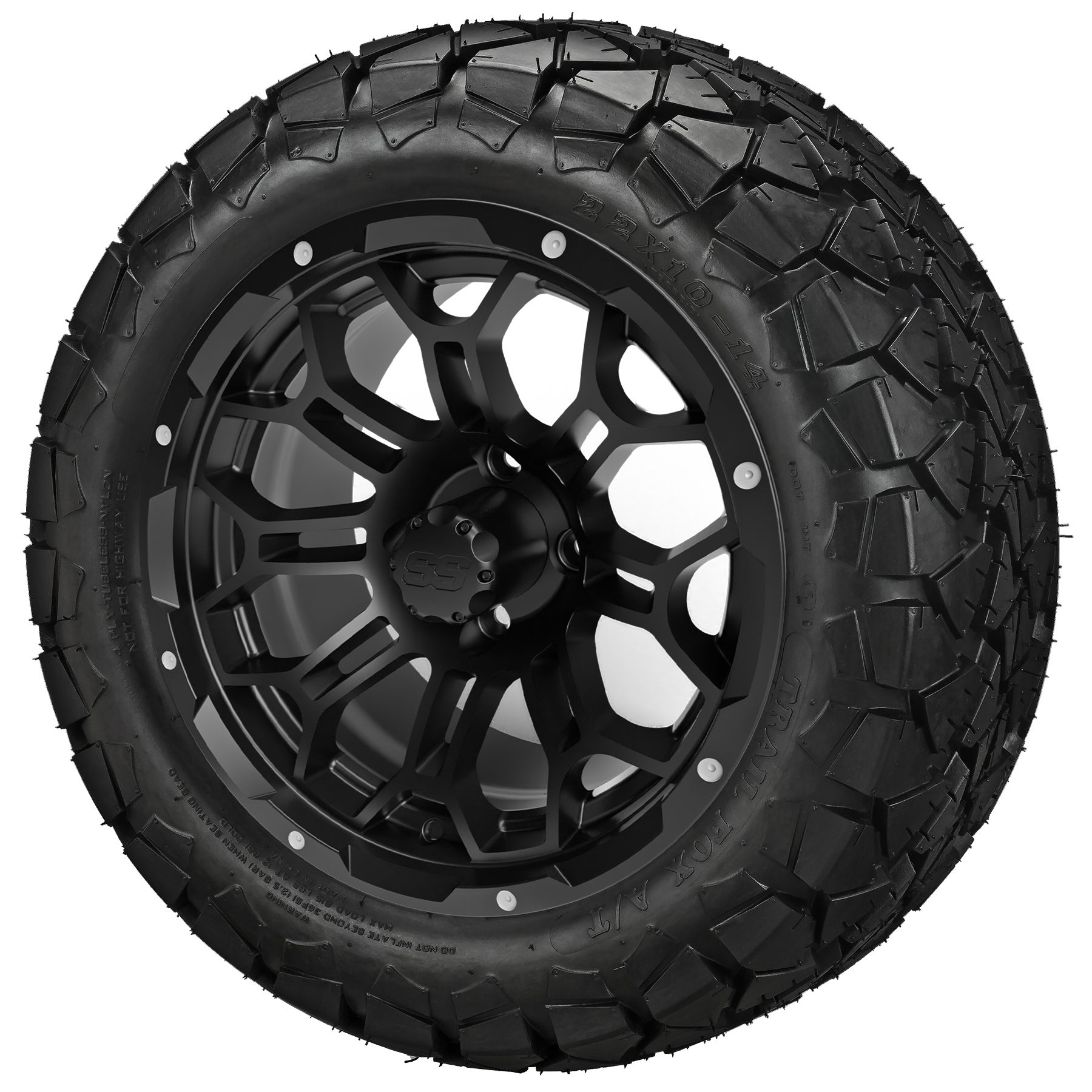 LSI 14' Hercules Gloss Black Wheel and Lifted Tire Combo