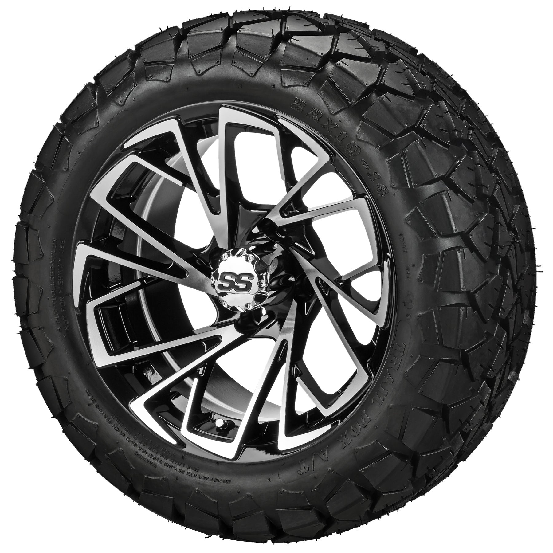 LSI 14' Stinger Black & Machined Wheel and Lifted Tire Combo