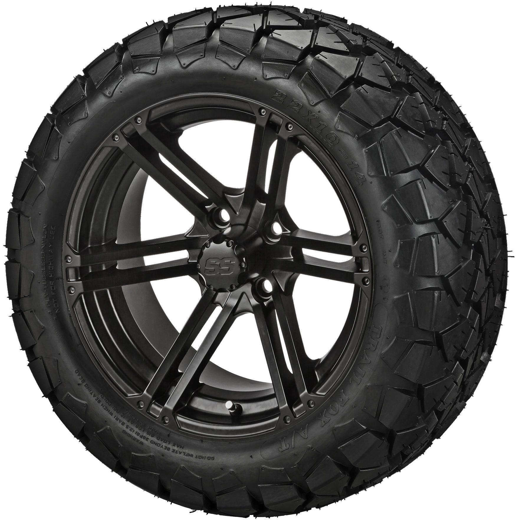 LSI 14' Yukon Matte Black Wheel and Lifted Tire Combo