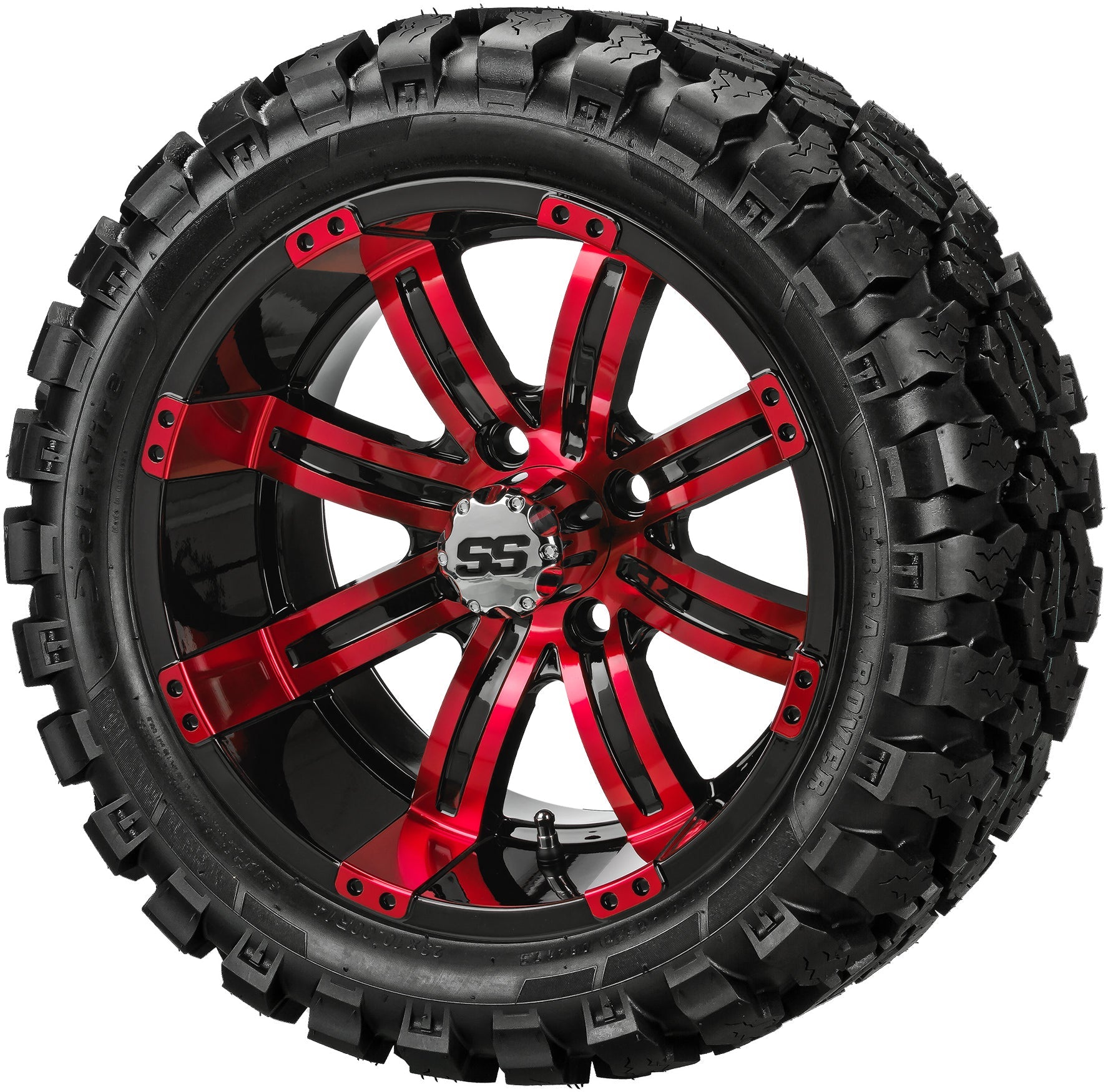 LSI 14' Casino Black & Red Wheel and Lifted Tire Combo