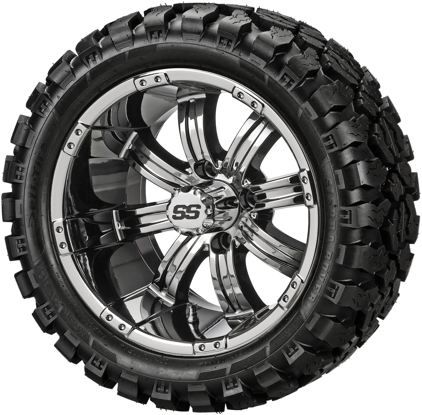 LSI 14' Casino Mirror Wheel and Lifted Tire Combo