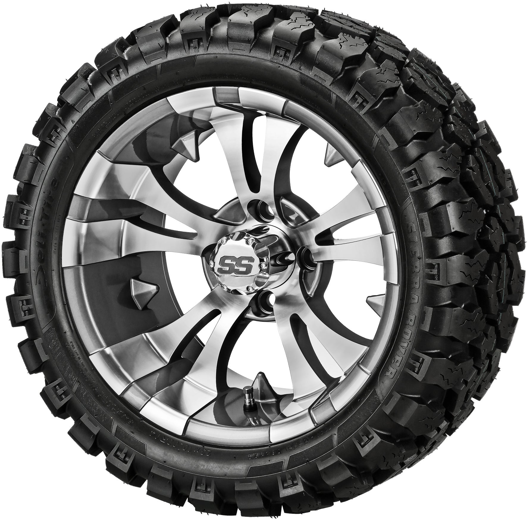 LSI 14' Warlock Gun Metal Gray & Machined Wheel and Lifted Tire Combo
