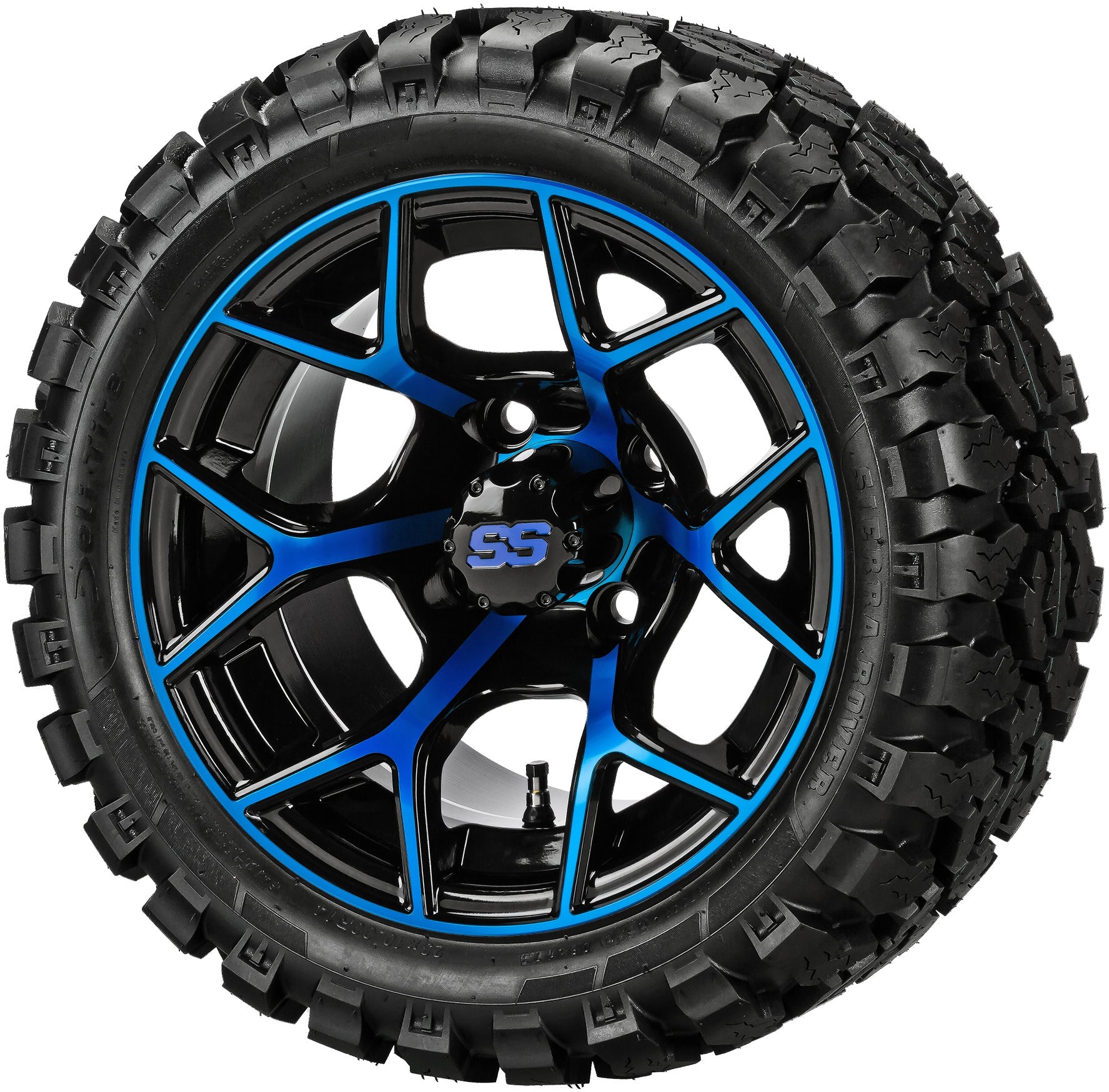LSI 14' Ninja Black & Blue Wheel and Lifted Tire Combo