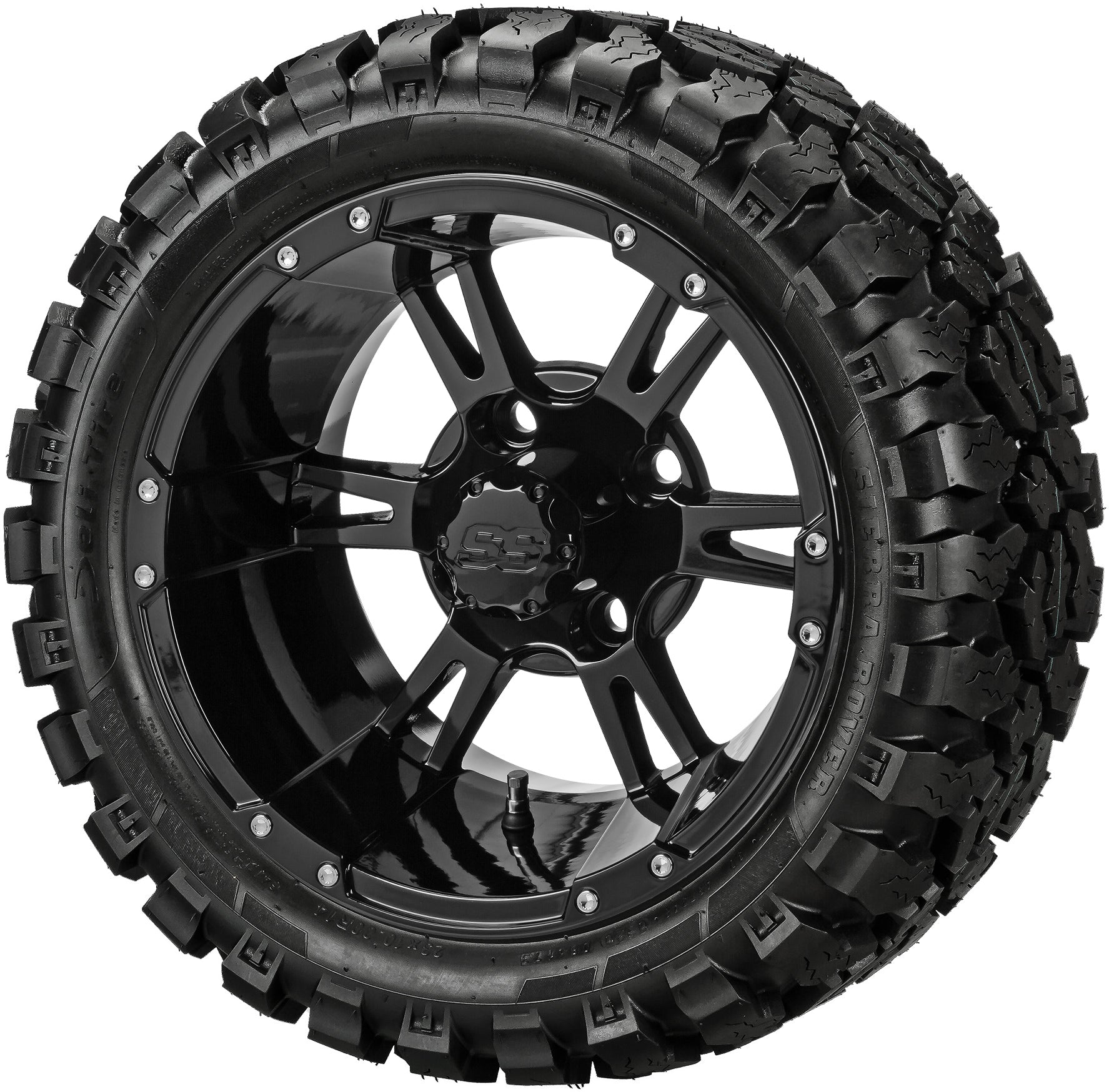 LSI 14' Raptor Gloss Black Wheel and Lifted Tire Combo