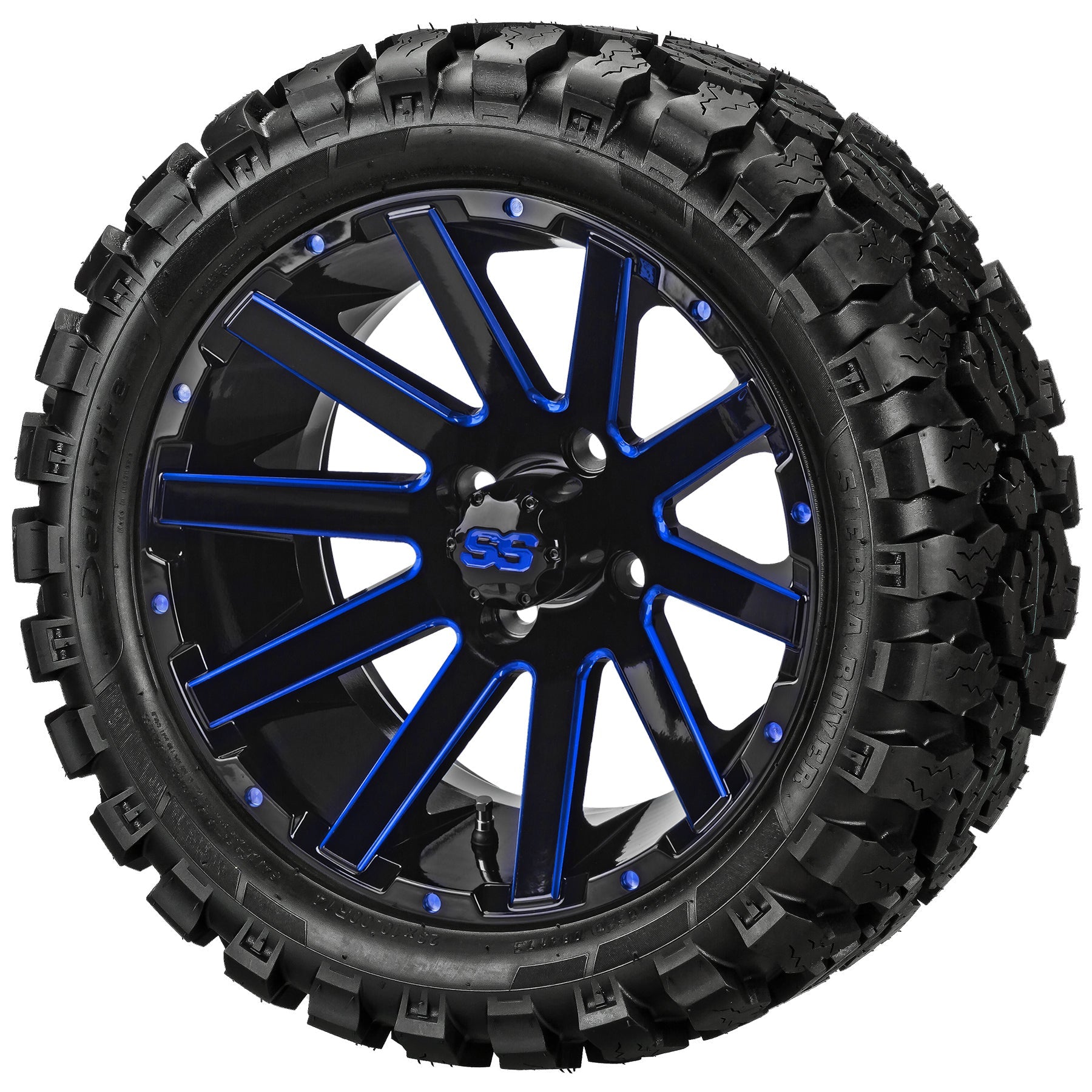 LSI 14' Venom Black & Blue Wheel and Lifted Tire Combo
