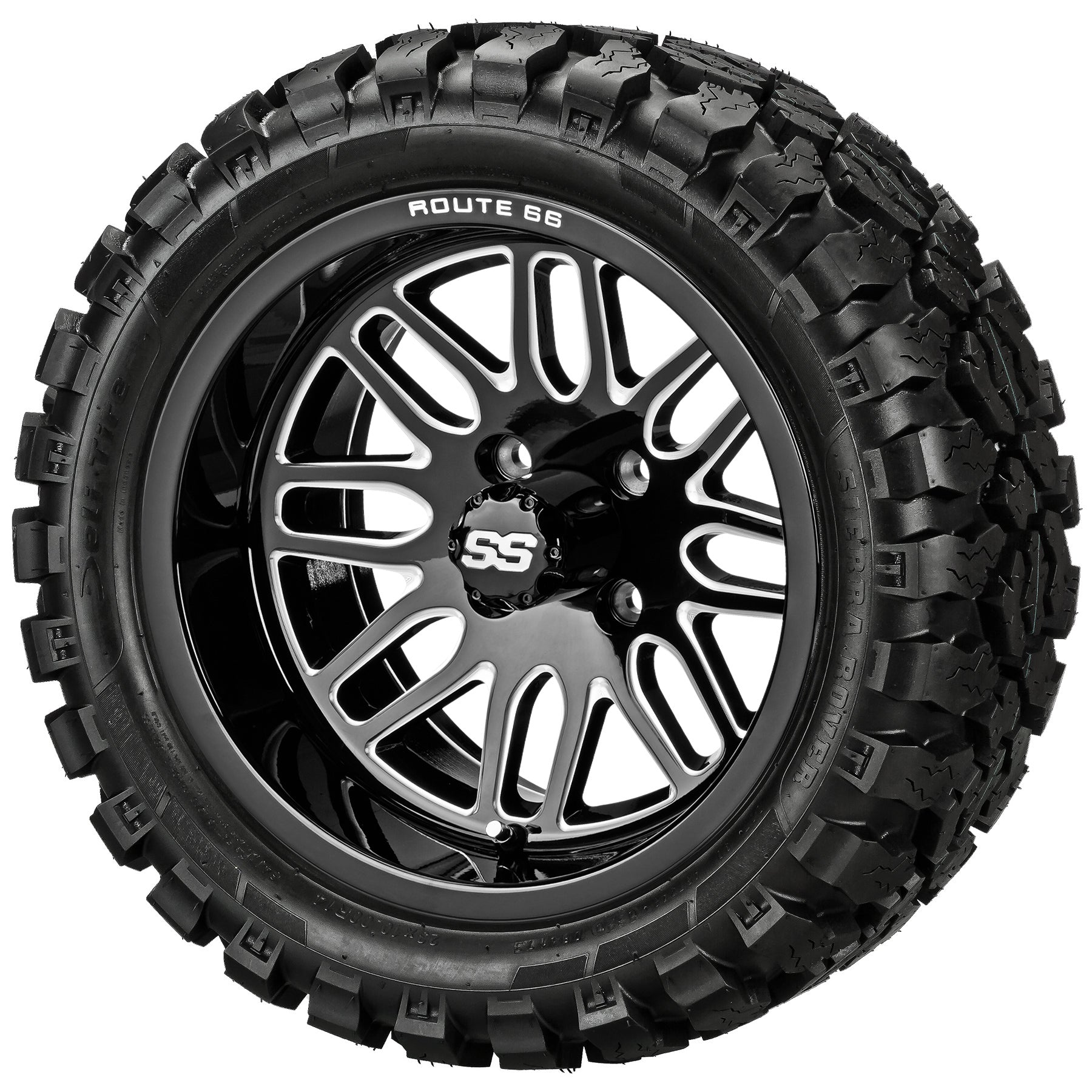 LSI 14' Sinister Black & Machined Wheel and Lifted Tire Combo