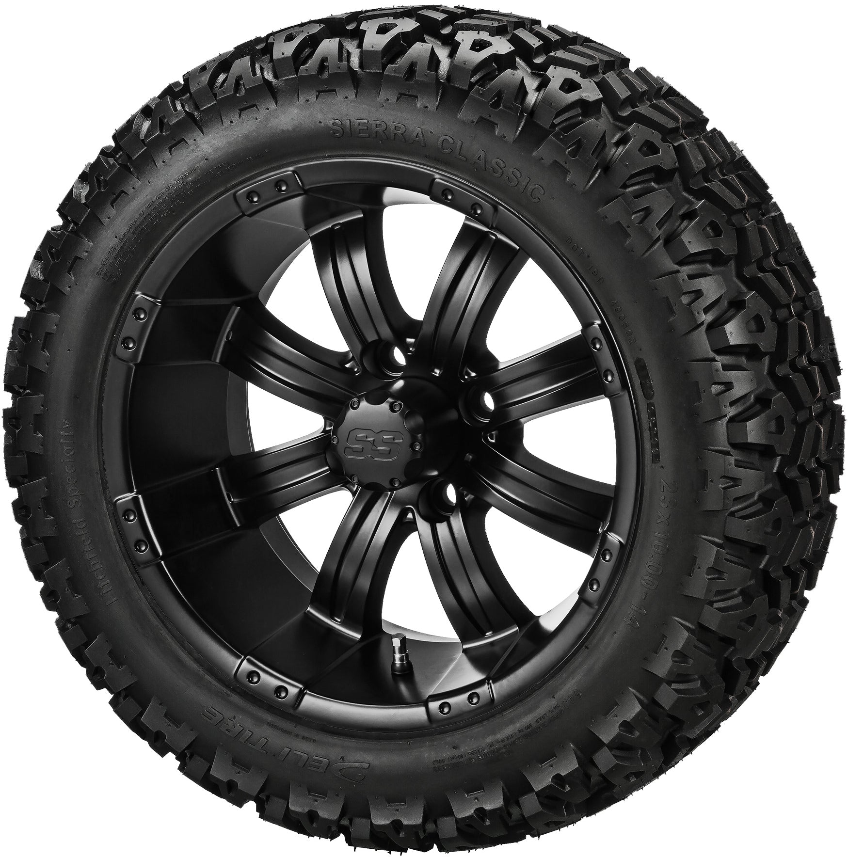 LSI 14' Casino Matte Black Wheel and Lifted Tire Combo