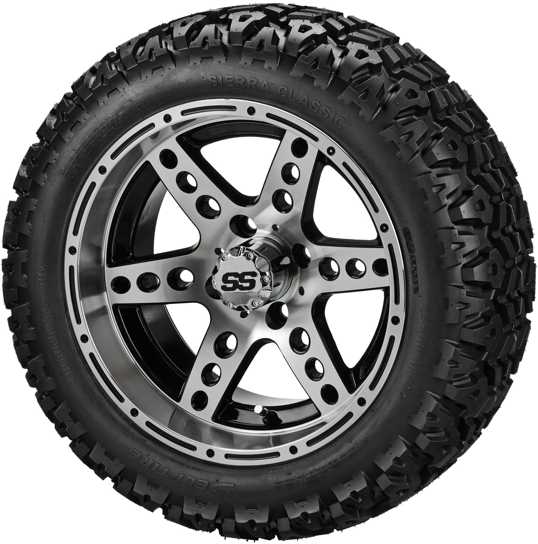 LSI 14' Chaos Black & Machined Wheel and Lifted Tire Combo