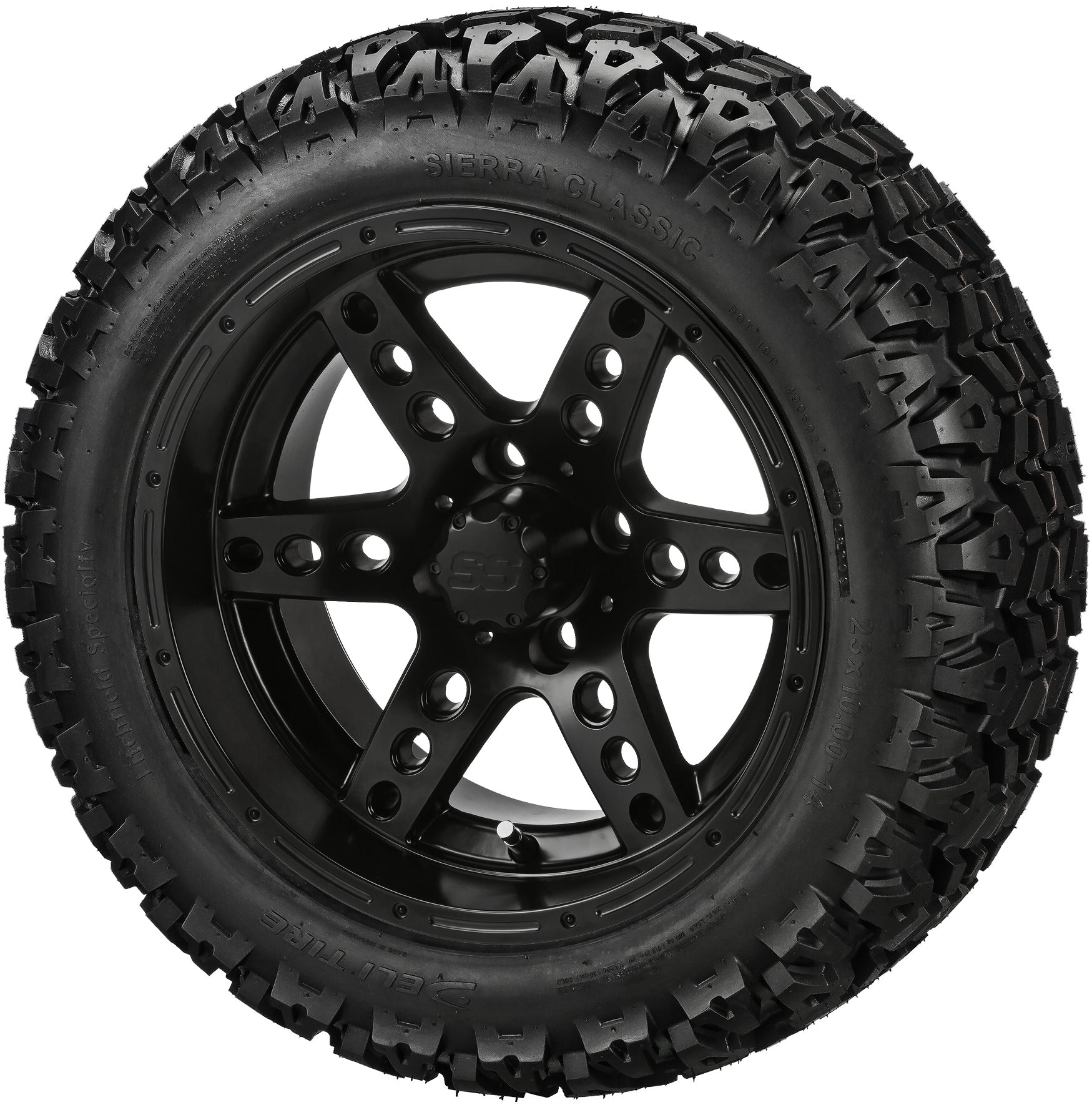 LSI 14' Chaos Matte Black Wheel and Lifted Tire Combo