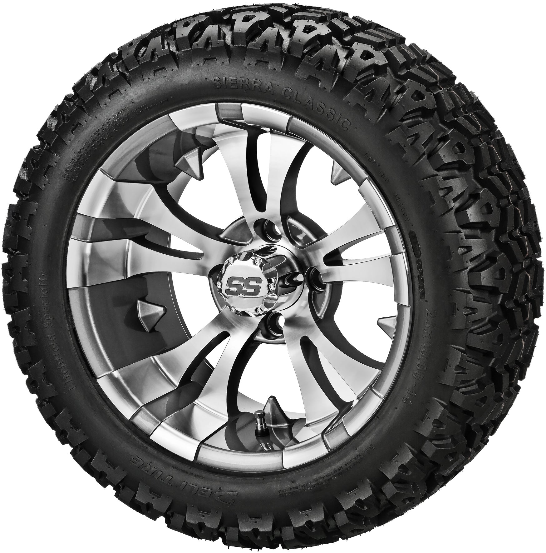 LSI 14' Warlock Gun Metal Gray & Machined Wheel and Lifted Tire Combo