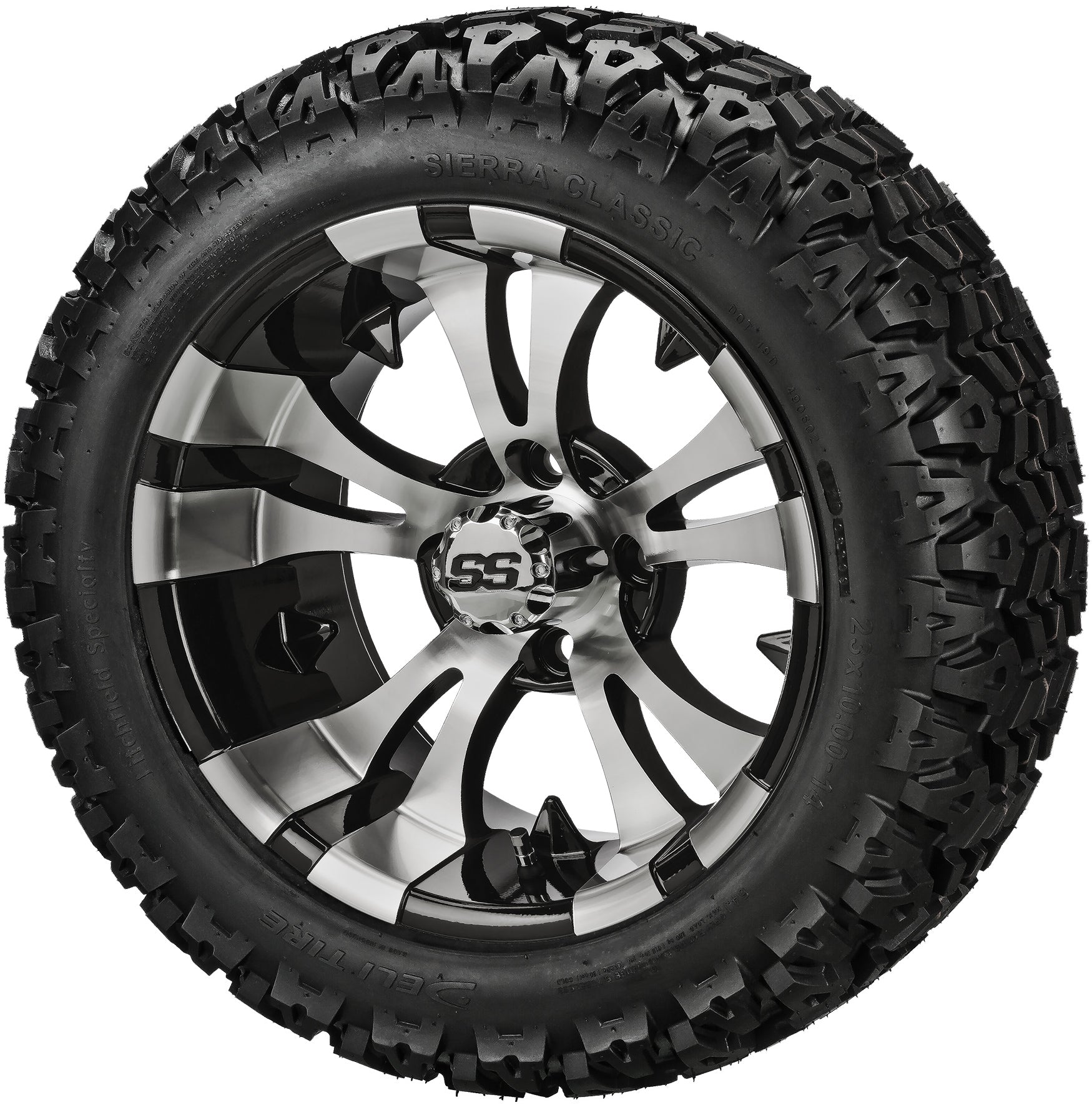 LSI 14' Warlock Black & Machined Wheel and Lifted Tire Combo