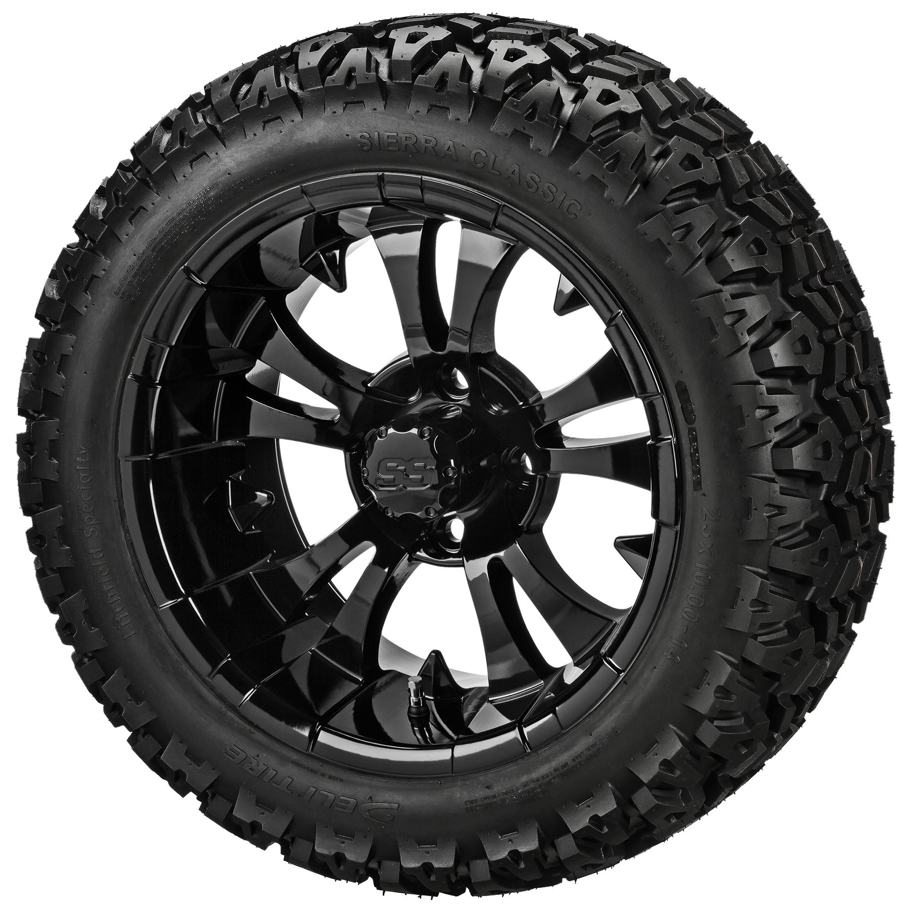 LSI 14' Warlock Gloss Black Wheel and Lifted Tire Combo