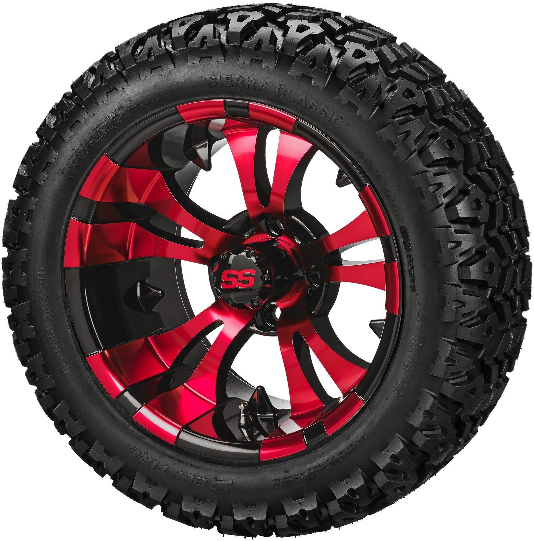 LSI 14' Warlock Black & Red Wheel and Lifted Tire Combo