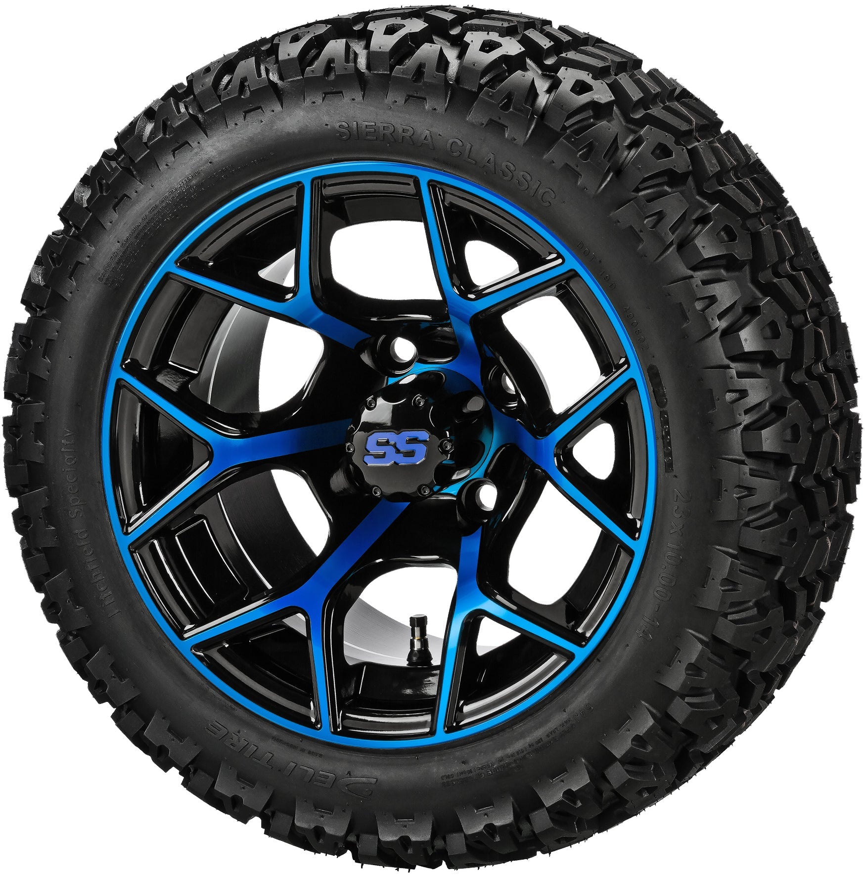 LSI 14' Ninja Black & Blue Wheel and Lifted Tire Combo