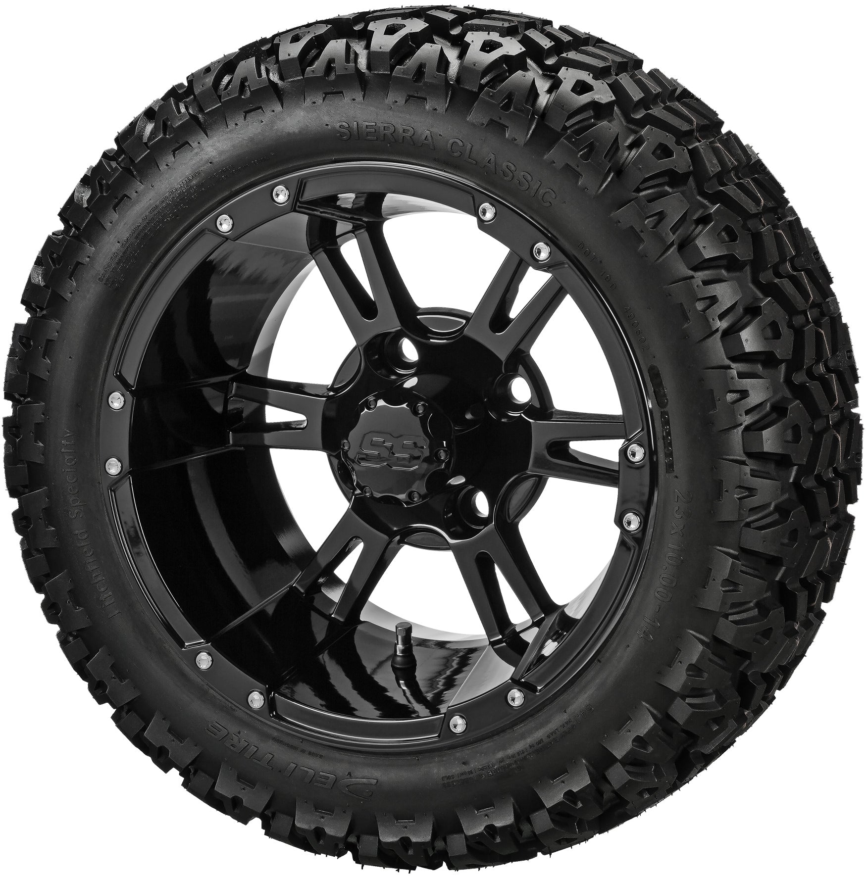 LSI 14' Raptor Gloss Black Wheel and Lifted Tire Combo